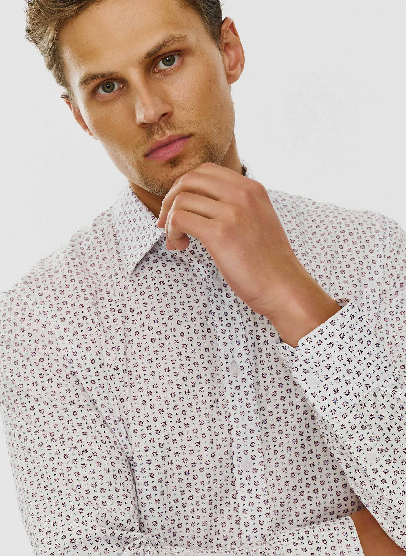 Męska koszula w subtelny wzór P24SF-1X-025-B-S - Pako Lorente - Pako Lorente