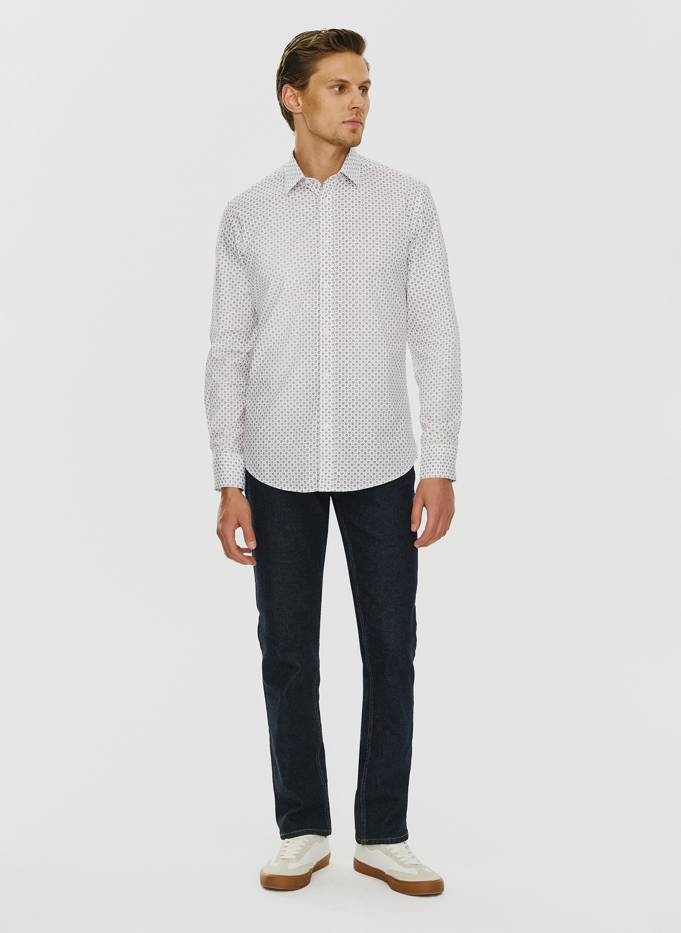 Męska koszula w subtelny wzór P24SF-1X-025-B-S - Pako Lorente - Pako Lorente