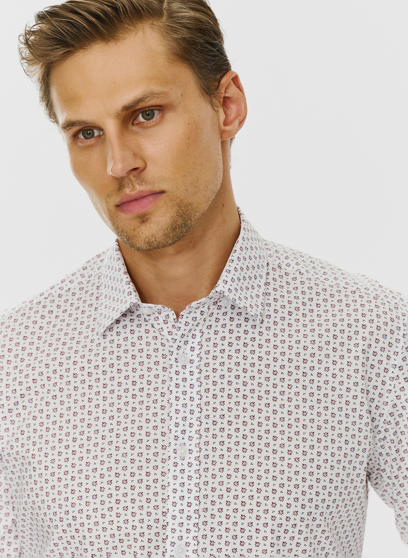 Męska koszula w subtelny wzór P24SF-1X-025-B-S - Pako Lorente - Pako Lorente