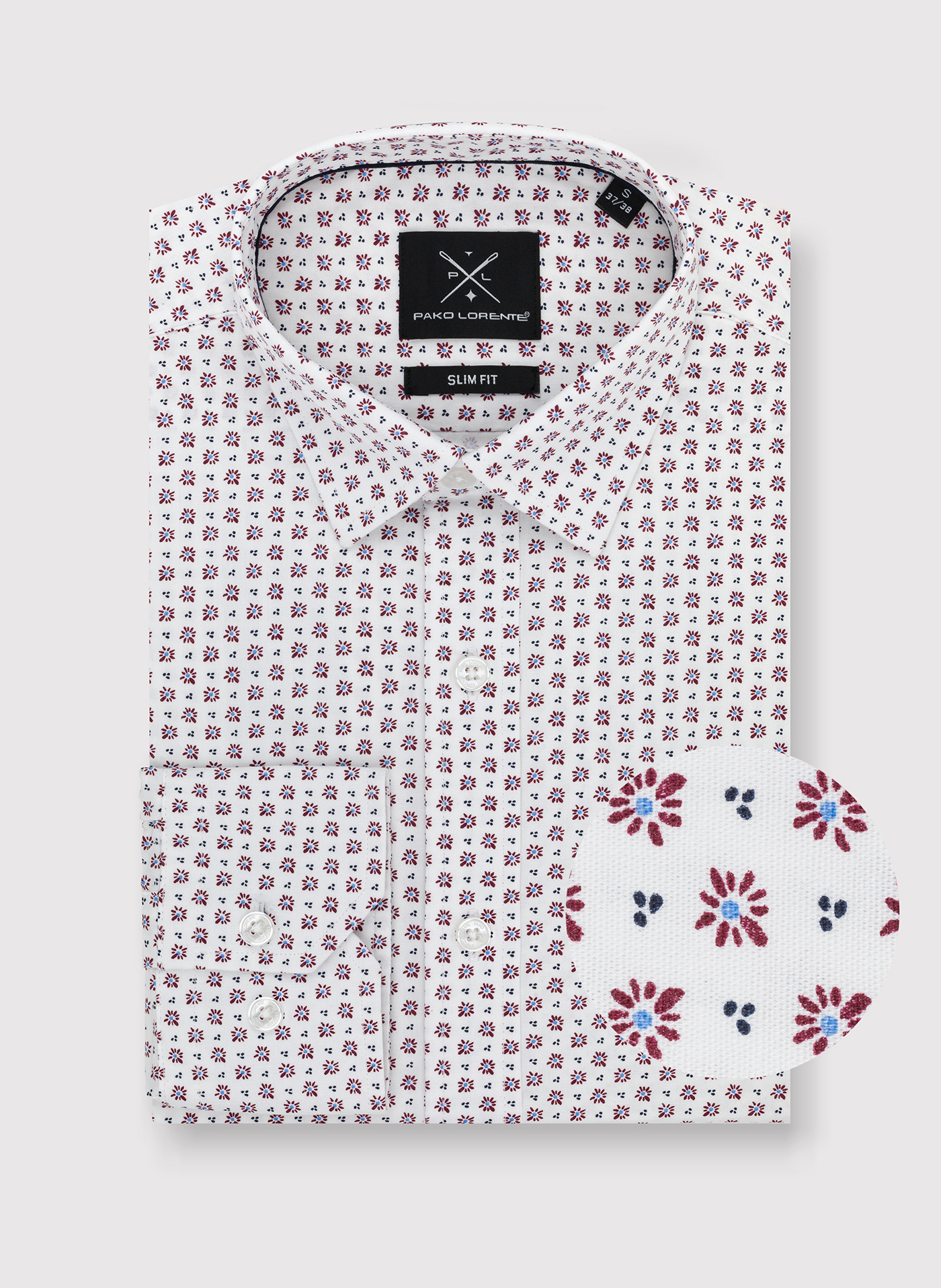 Męska koszula w subtelny wzór P24SF-1X-025-B-S - Pako Lorente - Pako Lorente