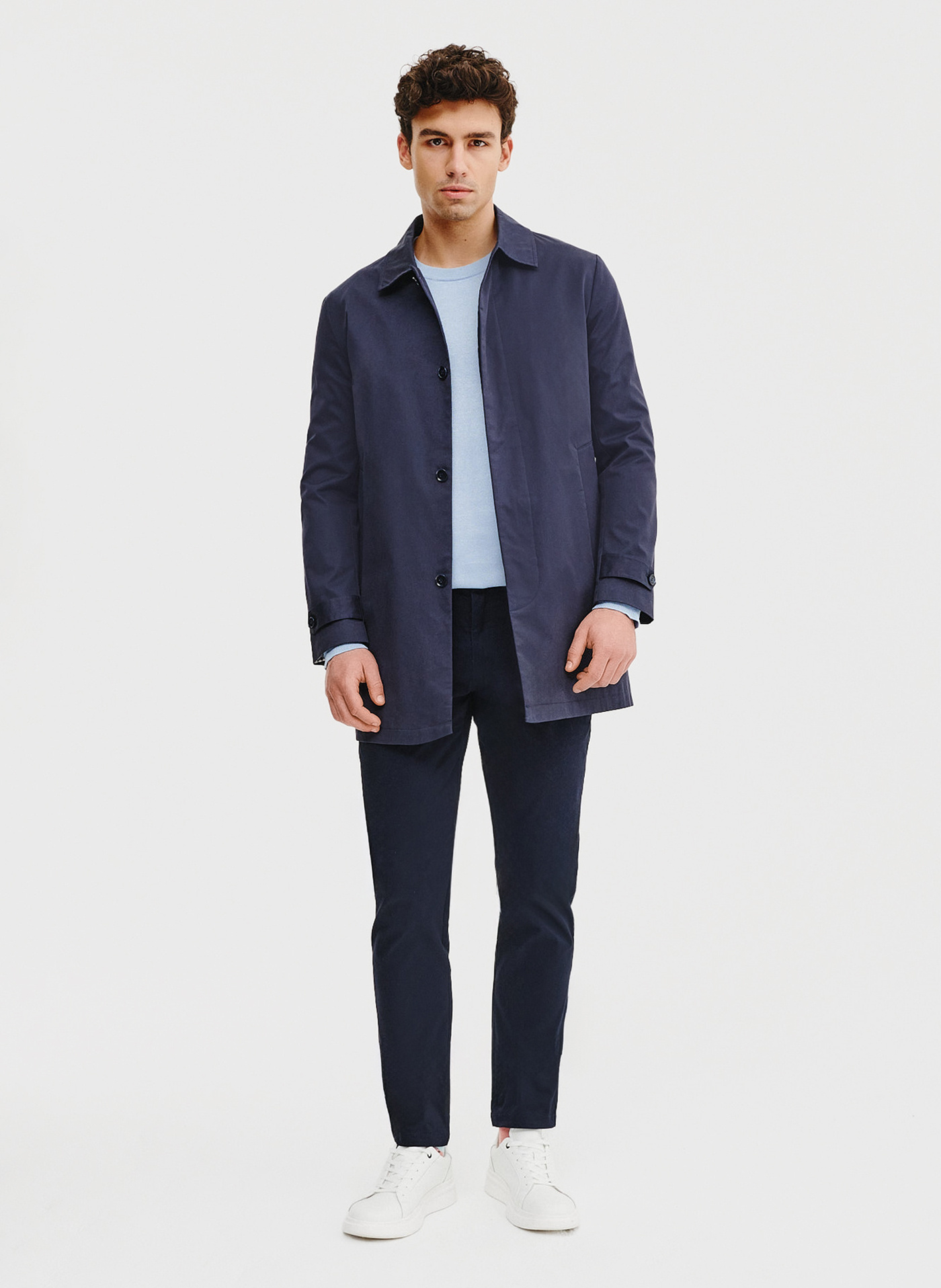 Wiosenny płaszcz męski w kolorze granatowym - Pako Lorente