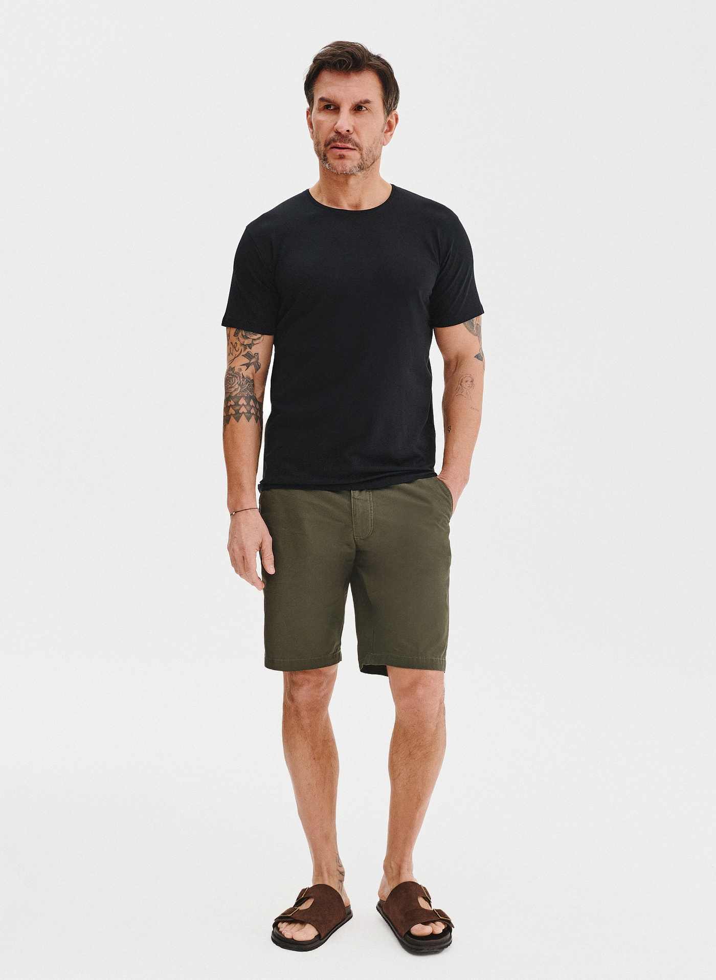 Czarny gładki t-shirt męski - Pako Lorente