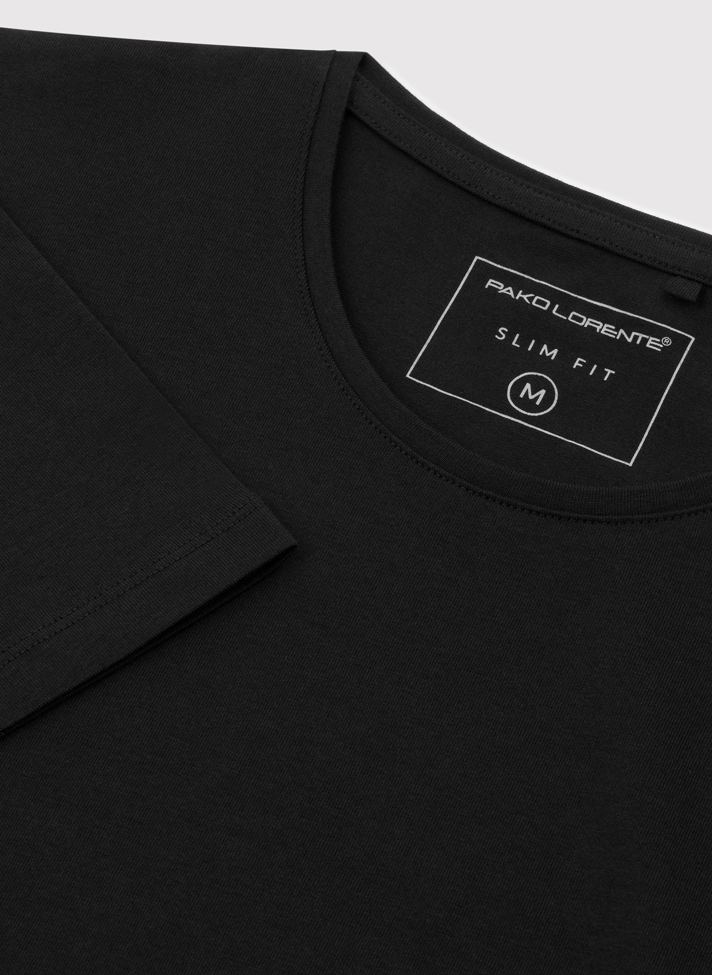 Czarny gładki t-shirt męski - Pako Lorente