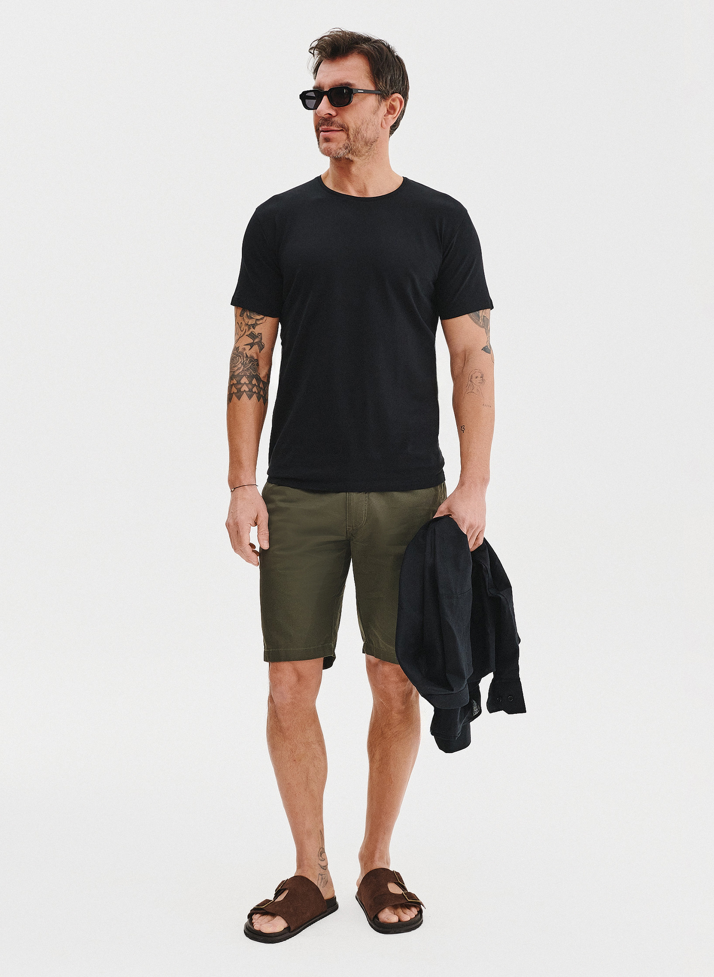 Czarny gładki t-shirt męski - Pako Lorente