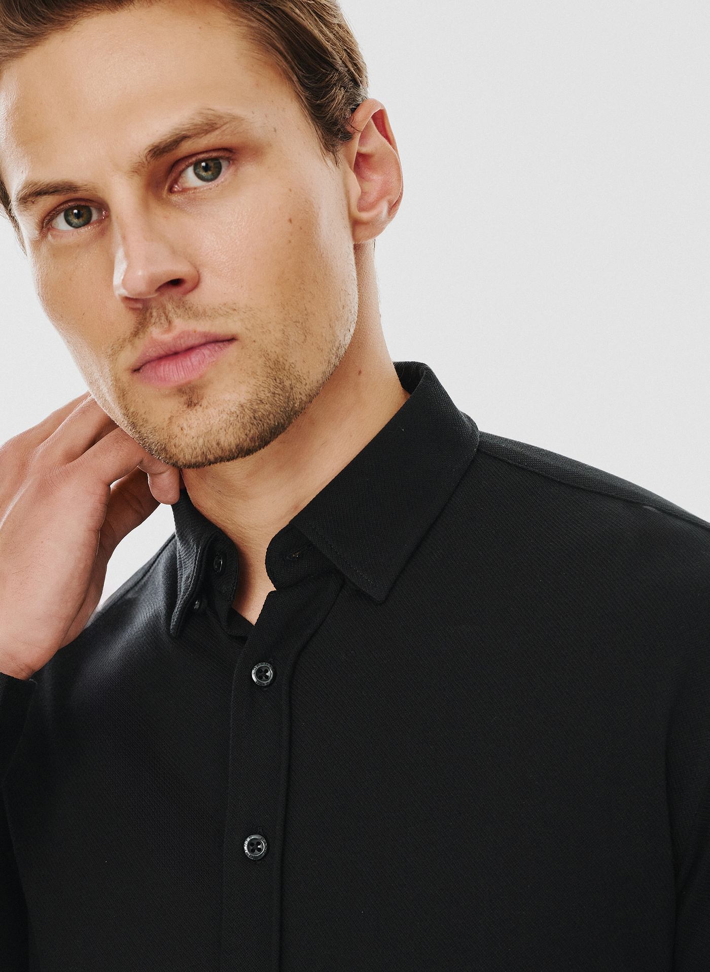 Czarna bawełniana koszula męska - Pako Lorente