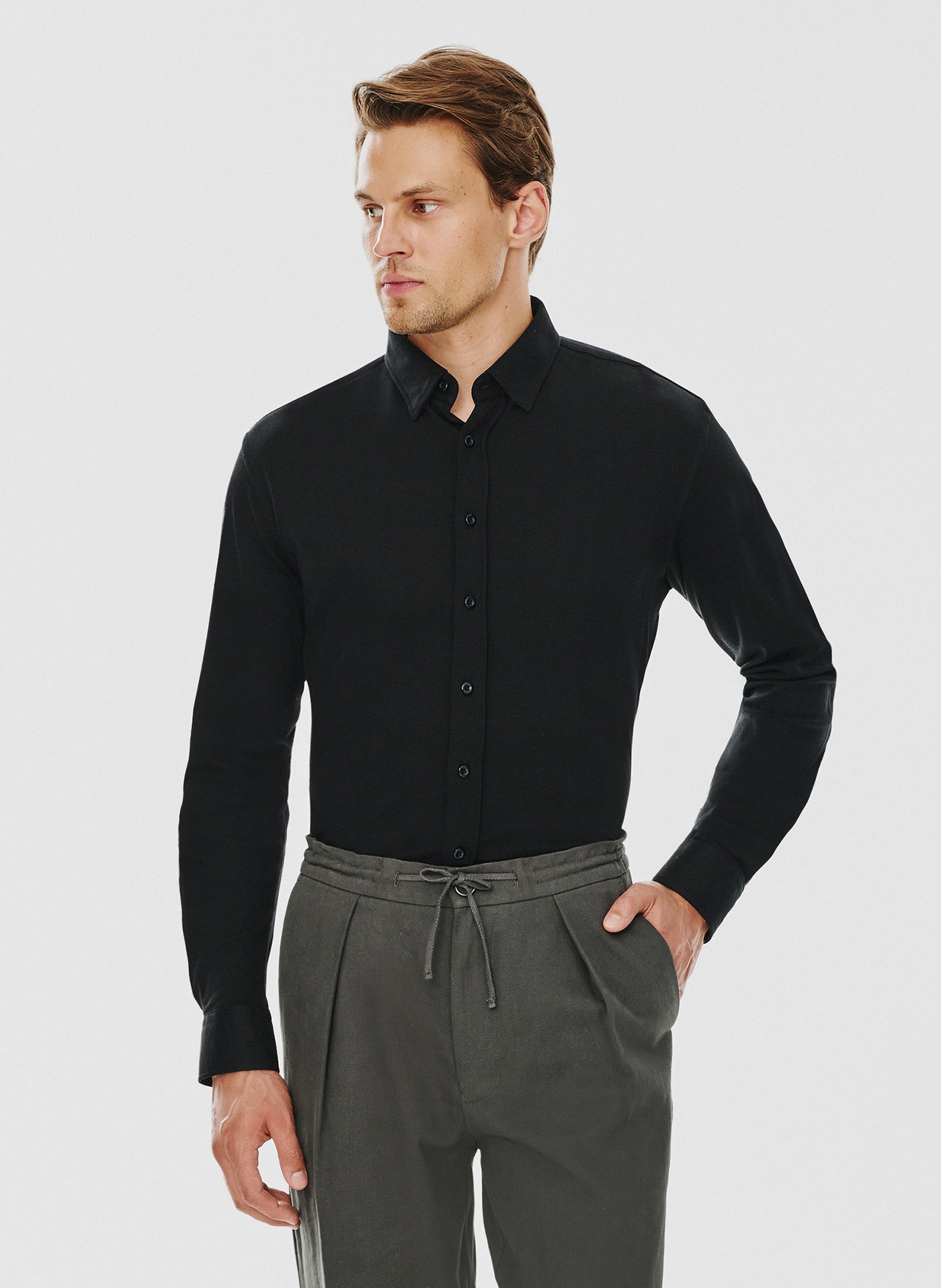 Czarna bawełniana koszula męska - Pako Lorente