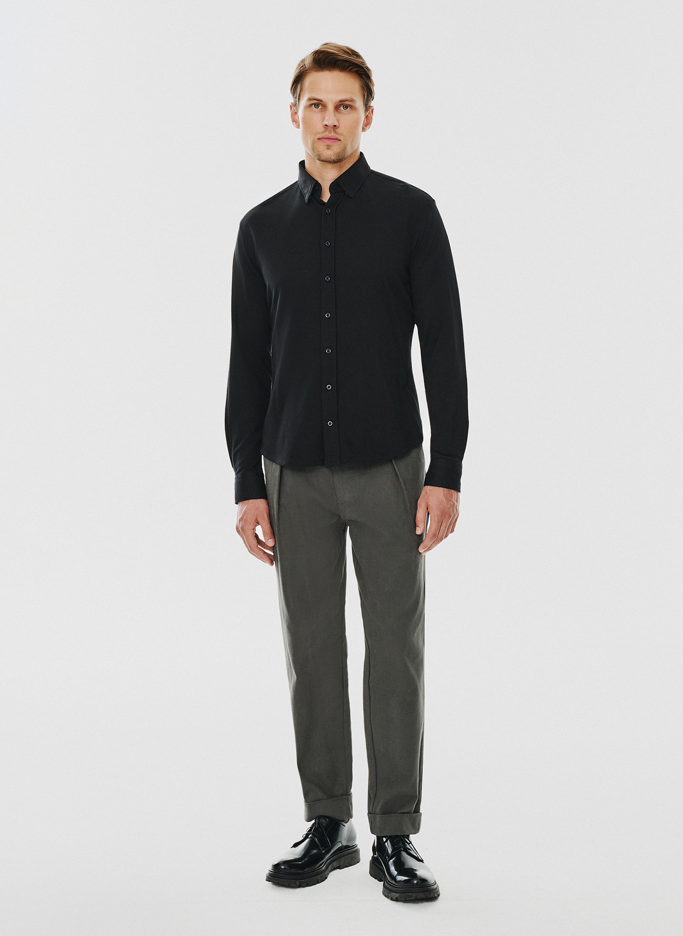 Czarna bawełniana koszula męska - Pako Lorente