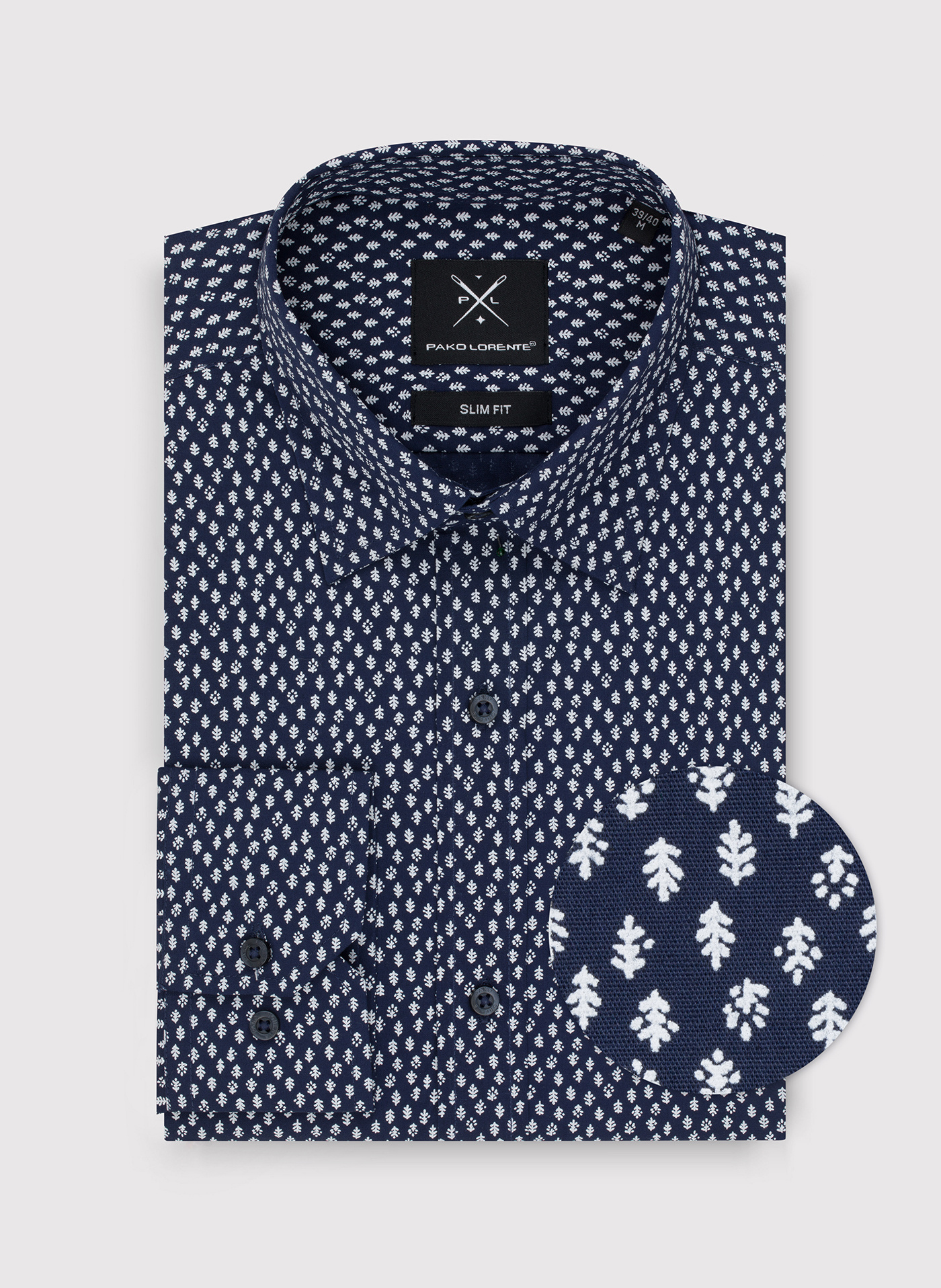 Casualowa koszula męska w mikrowzór - Pako Lorente