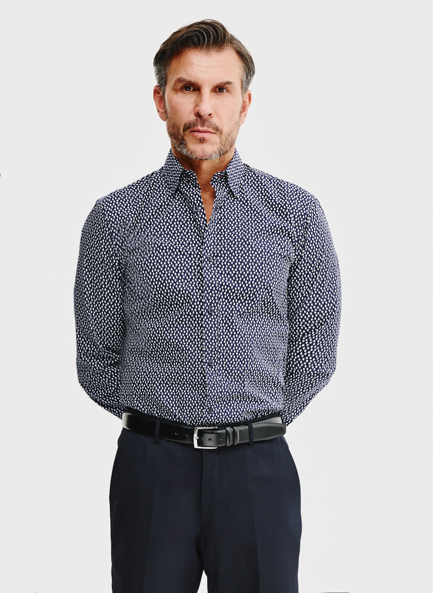 Casualowa koszula męska w mikrowzór - Pako Lorente