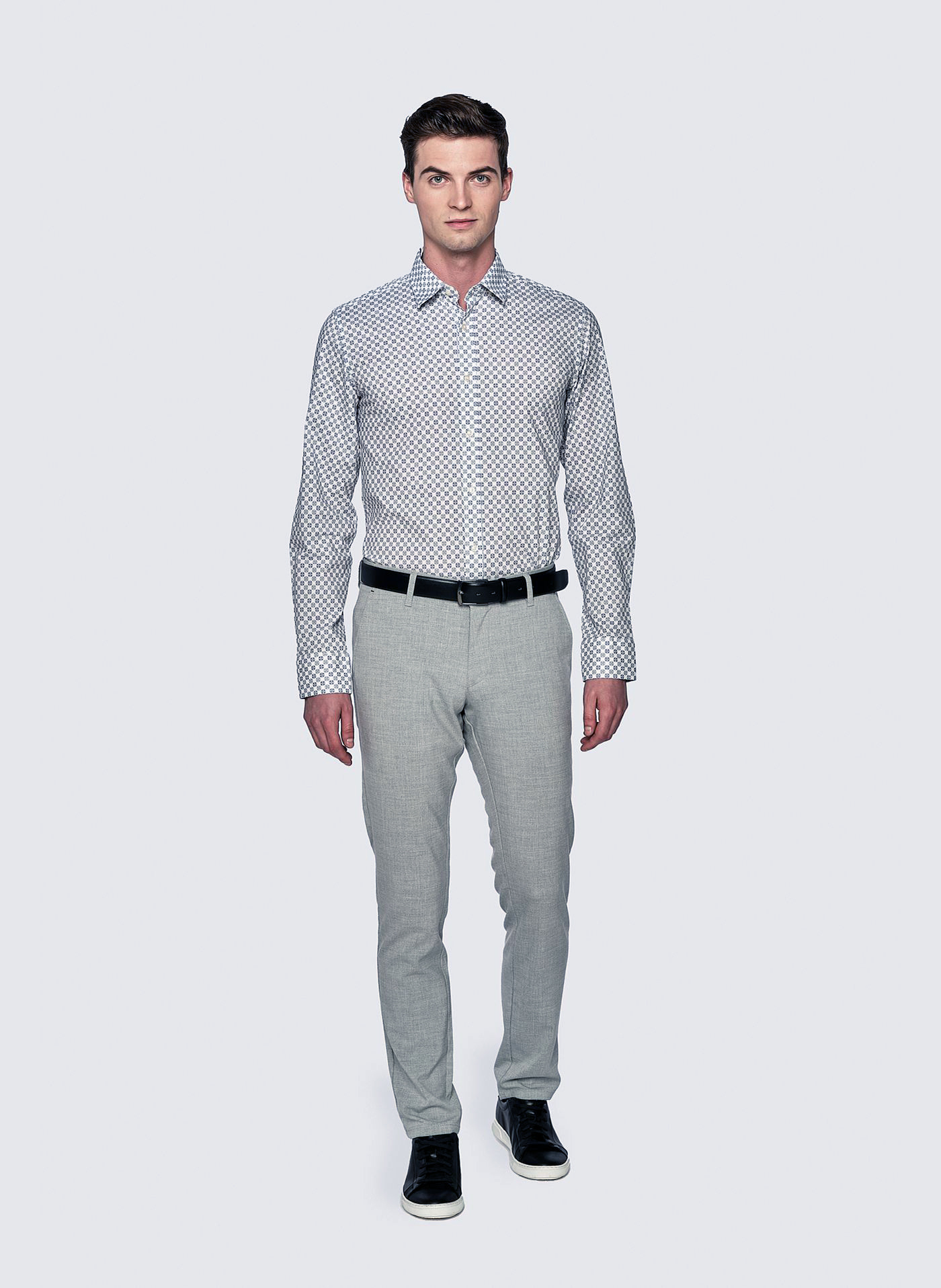 Męskie gładkie szare spodnie P23SF-WX-003-S-S - Pako Lorente