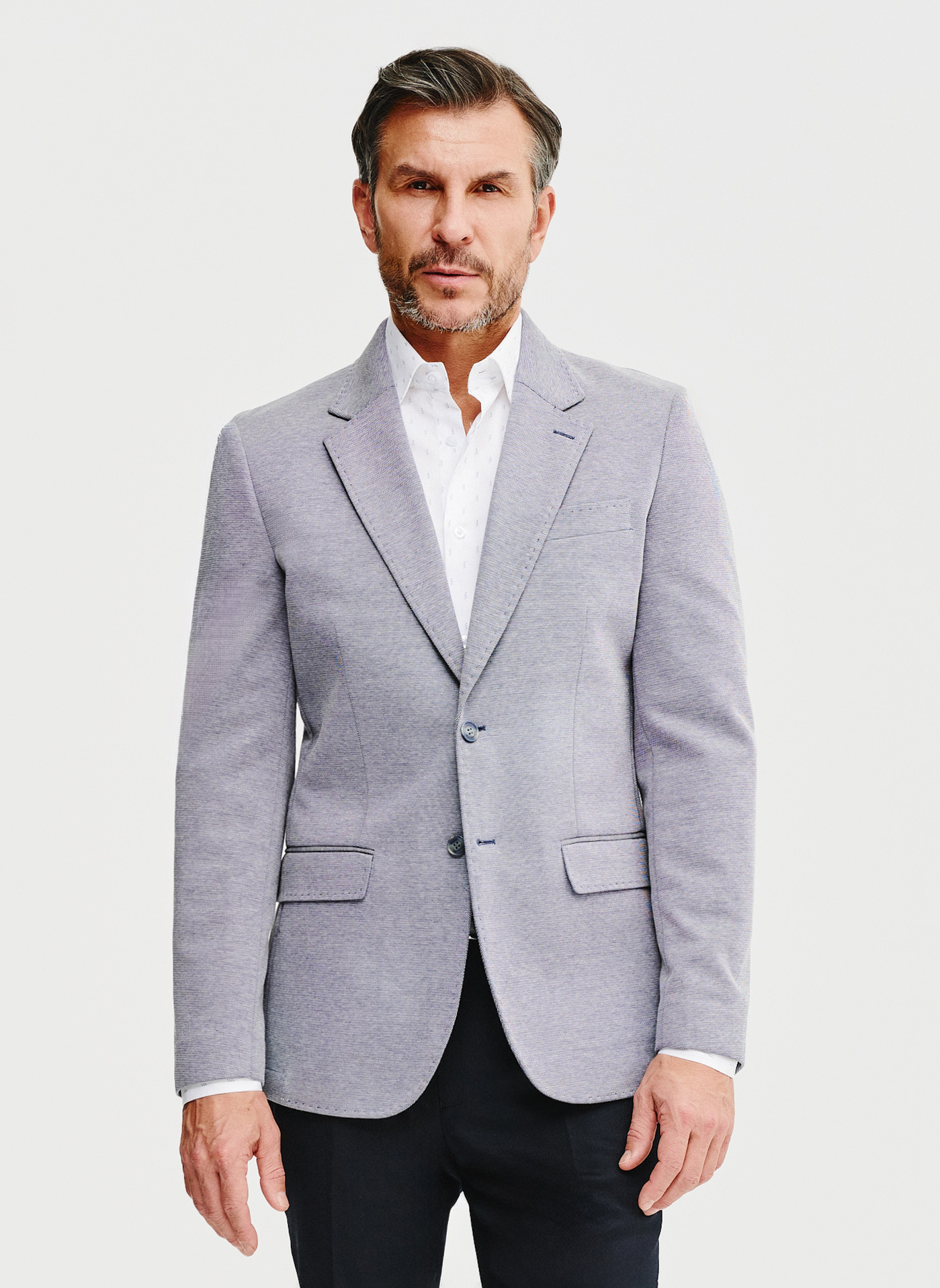 Granatowa marynarka melanż - Pako Lorente