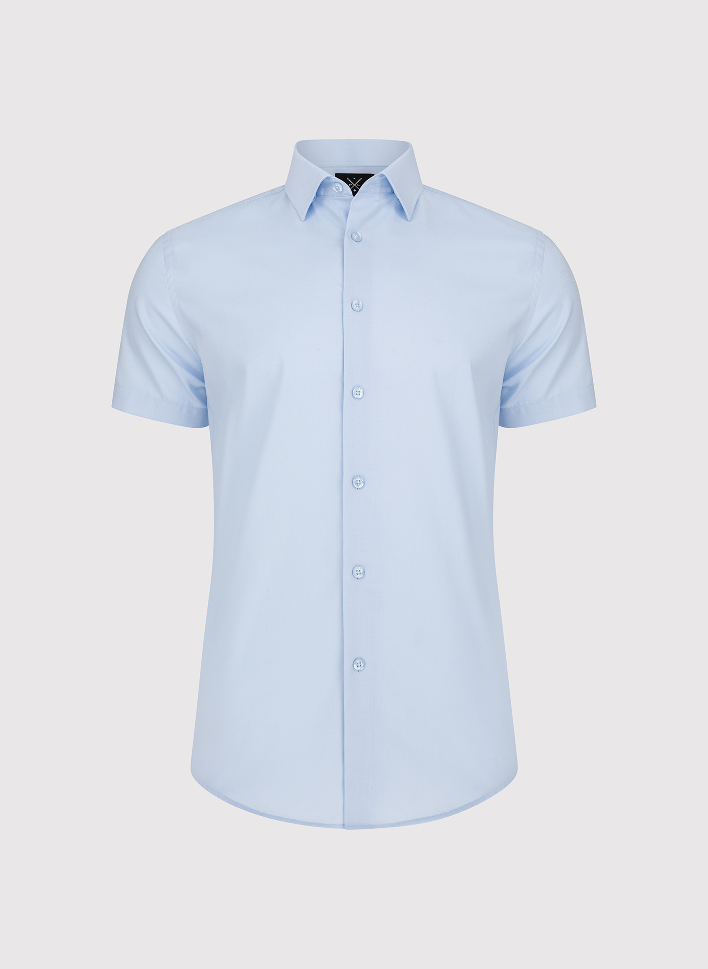 PAKO LORENTE - Niebieska bawełniana koszula męska z krótkim rękawem - Pako Lorente