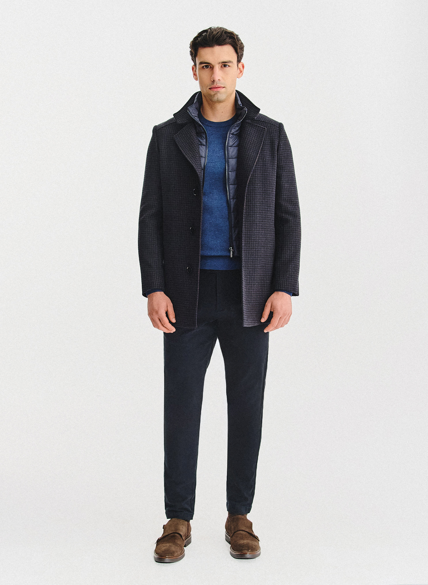 PAKO LORENTE - Płaszcz jednorzędowy w pepitkę - Pako Lorente