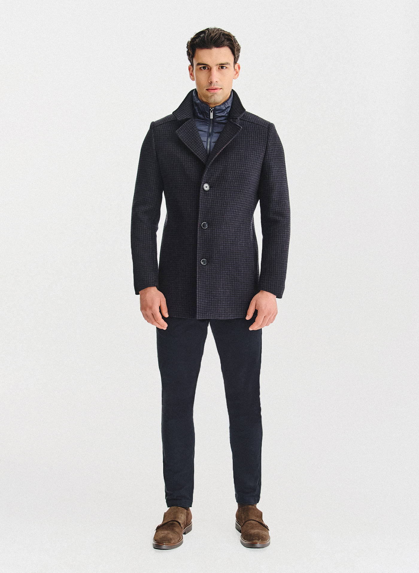 PAKO LORENTE - Płaszcz jednorzędowy w pepitkę - Pako Lorente