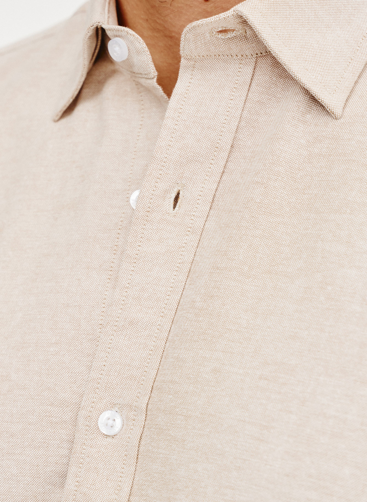 Beżowa bawełniana koszula męska - Pako Lorente