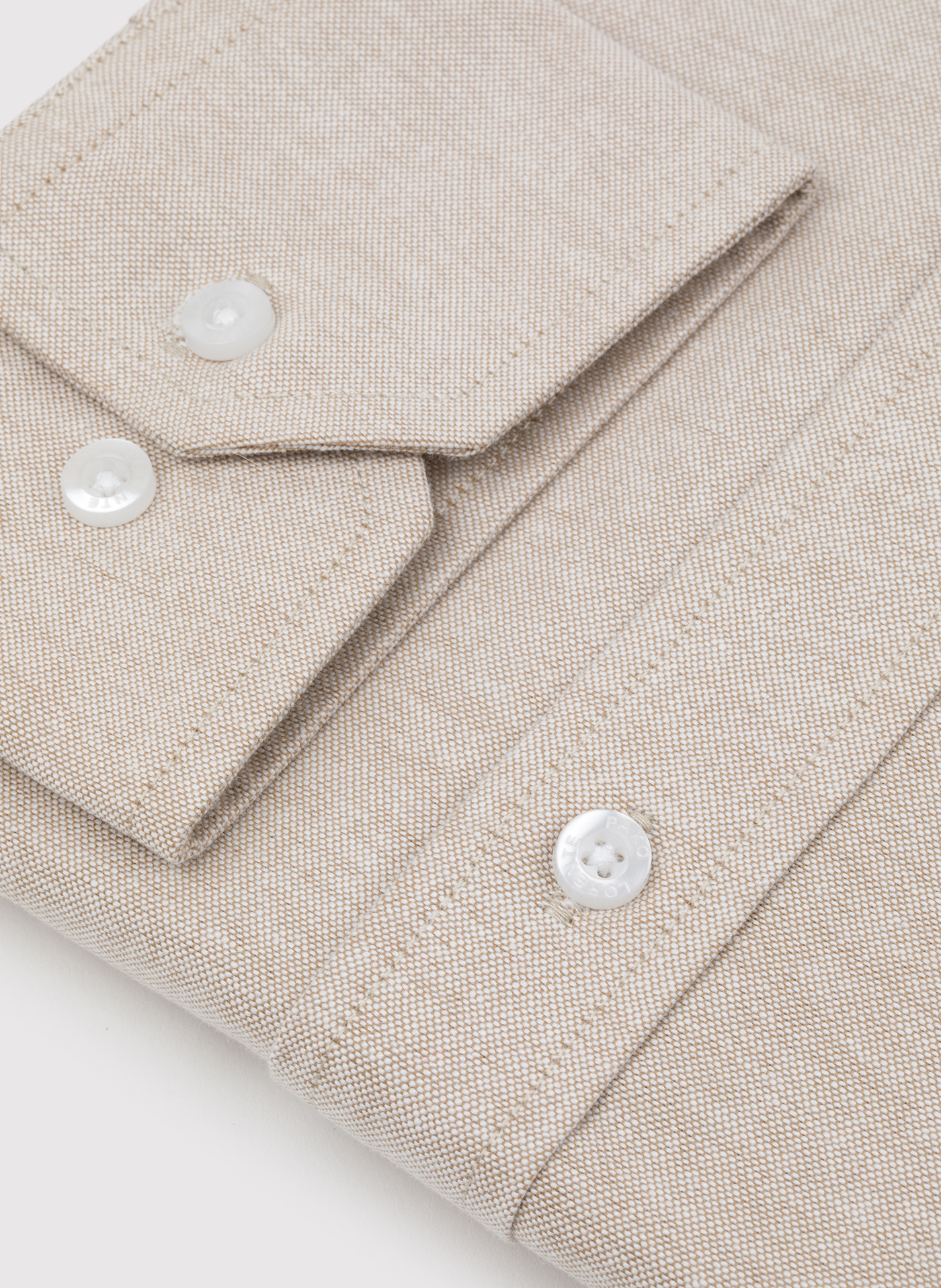 Beżowa bawełniana koszula męska - Pako Lorente