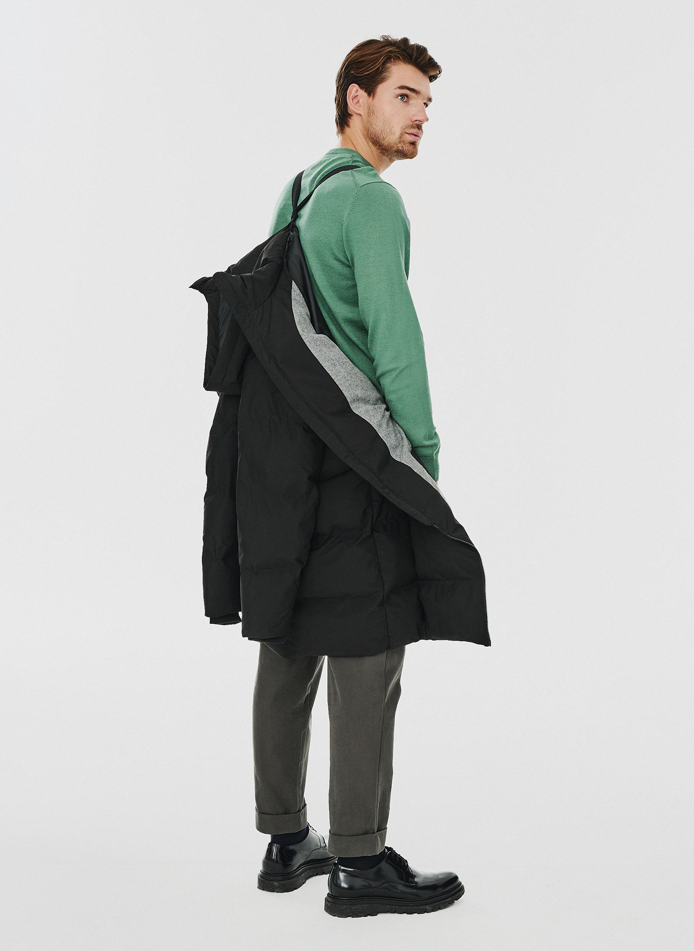 Czarna kurtka męska z szelkami - Pako Lorente