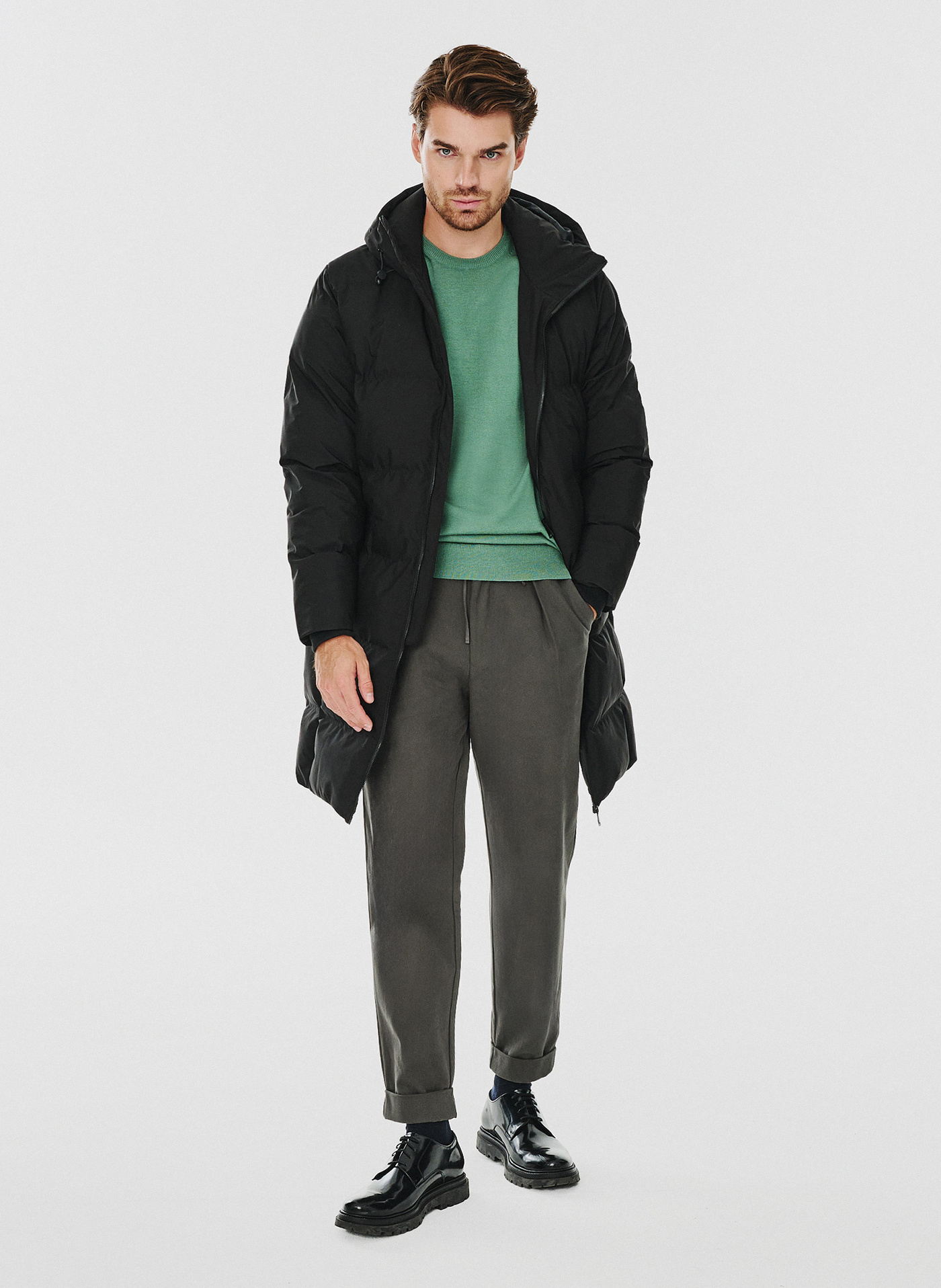 Czarna kurtka męska z szelkami - Pako Lorente