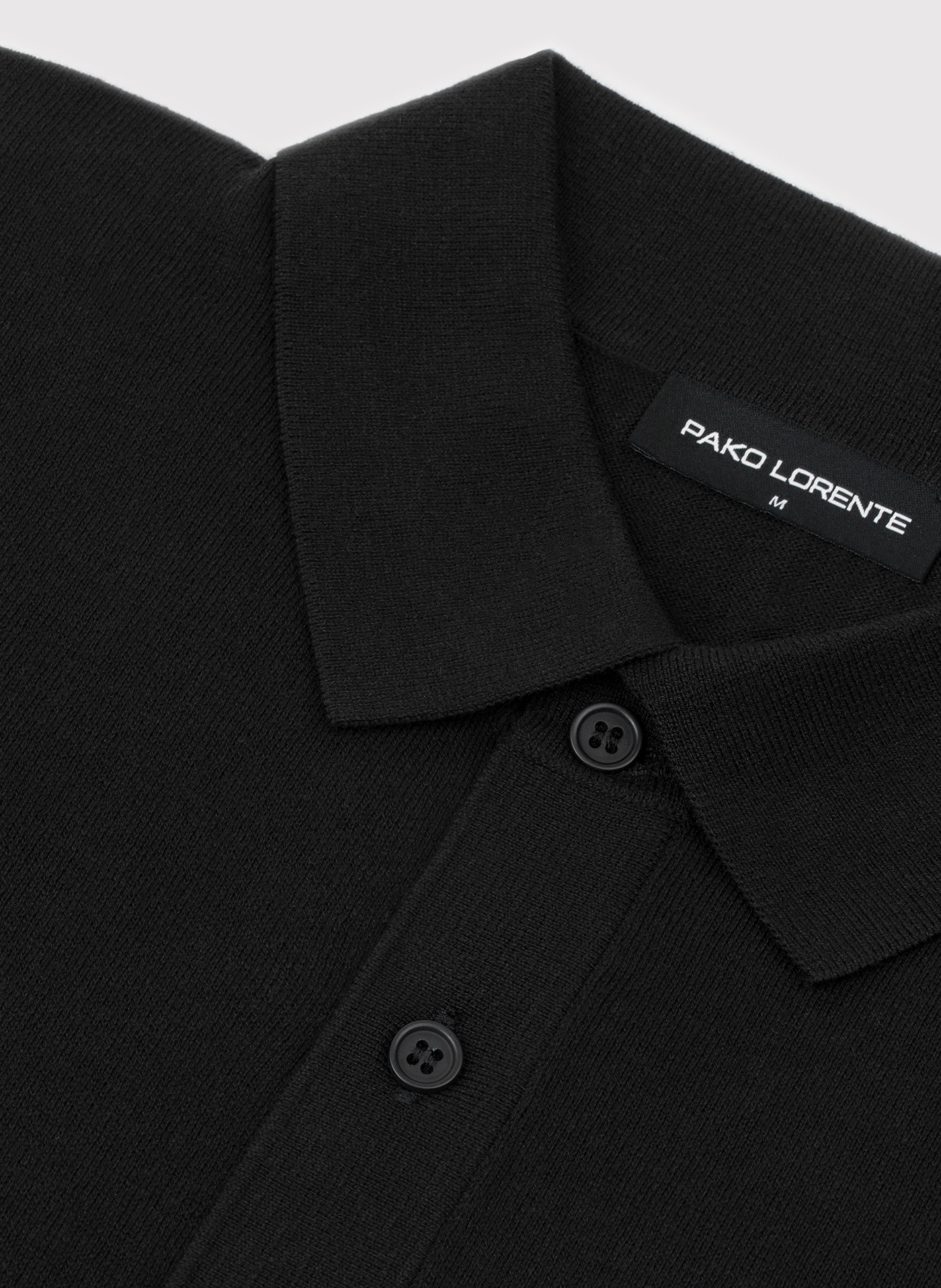 PAKO LORENTE - Czarny swetrowy t-shirt polo - Pako Lorente