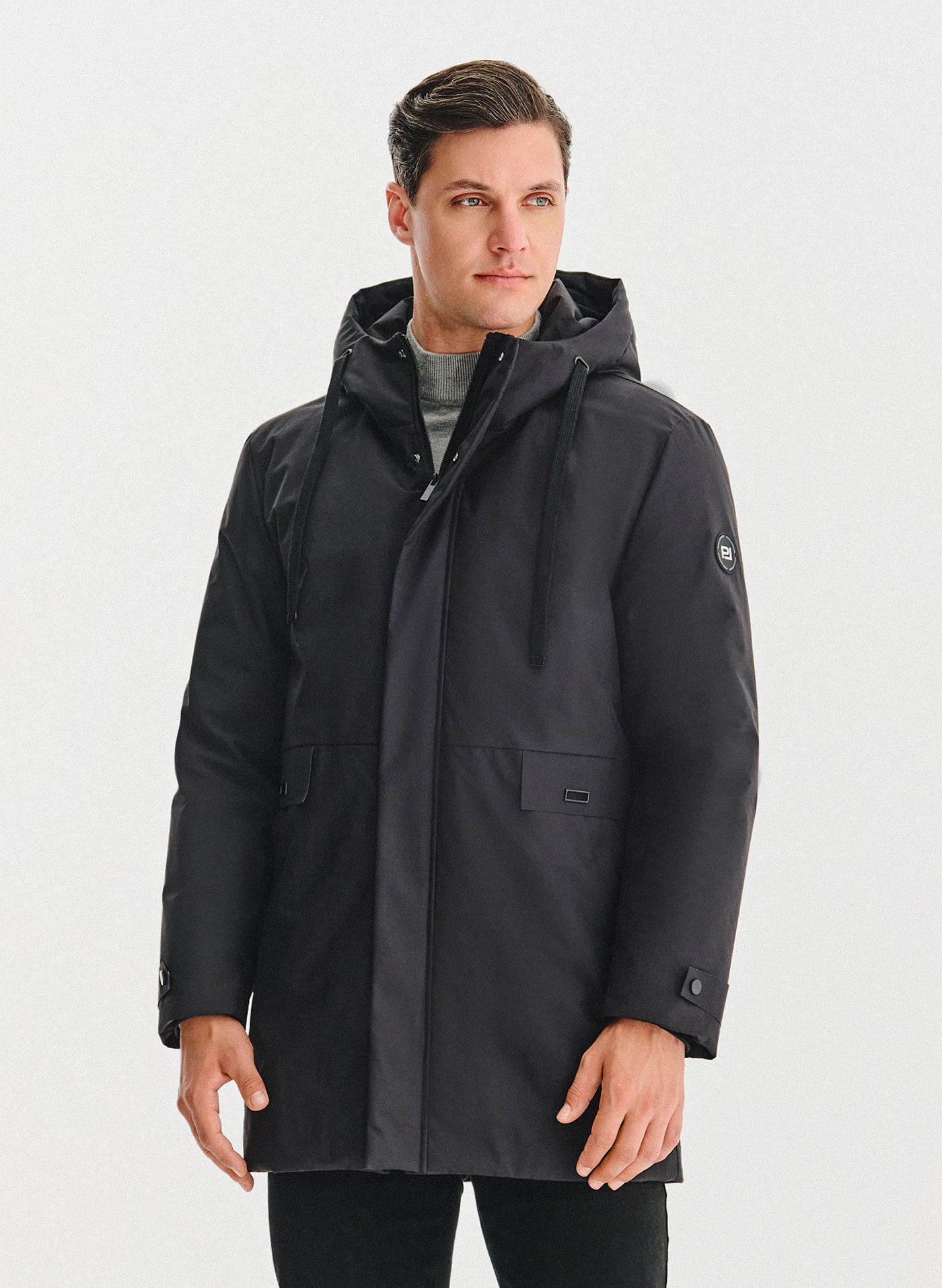 Puchowa kurtka męska w czarnym kolorze - Pako Lorente