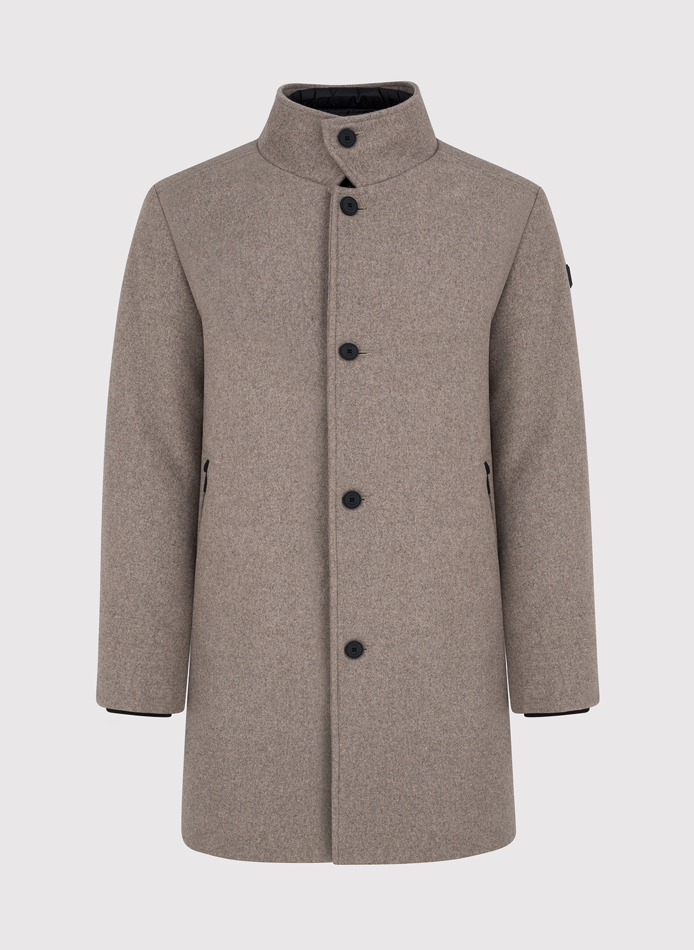 Beżowy płaszcz męski z odpinaną stójką - Pako Lorente