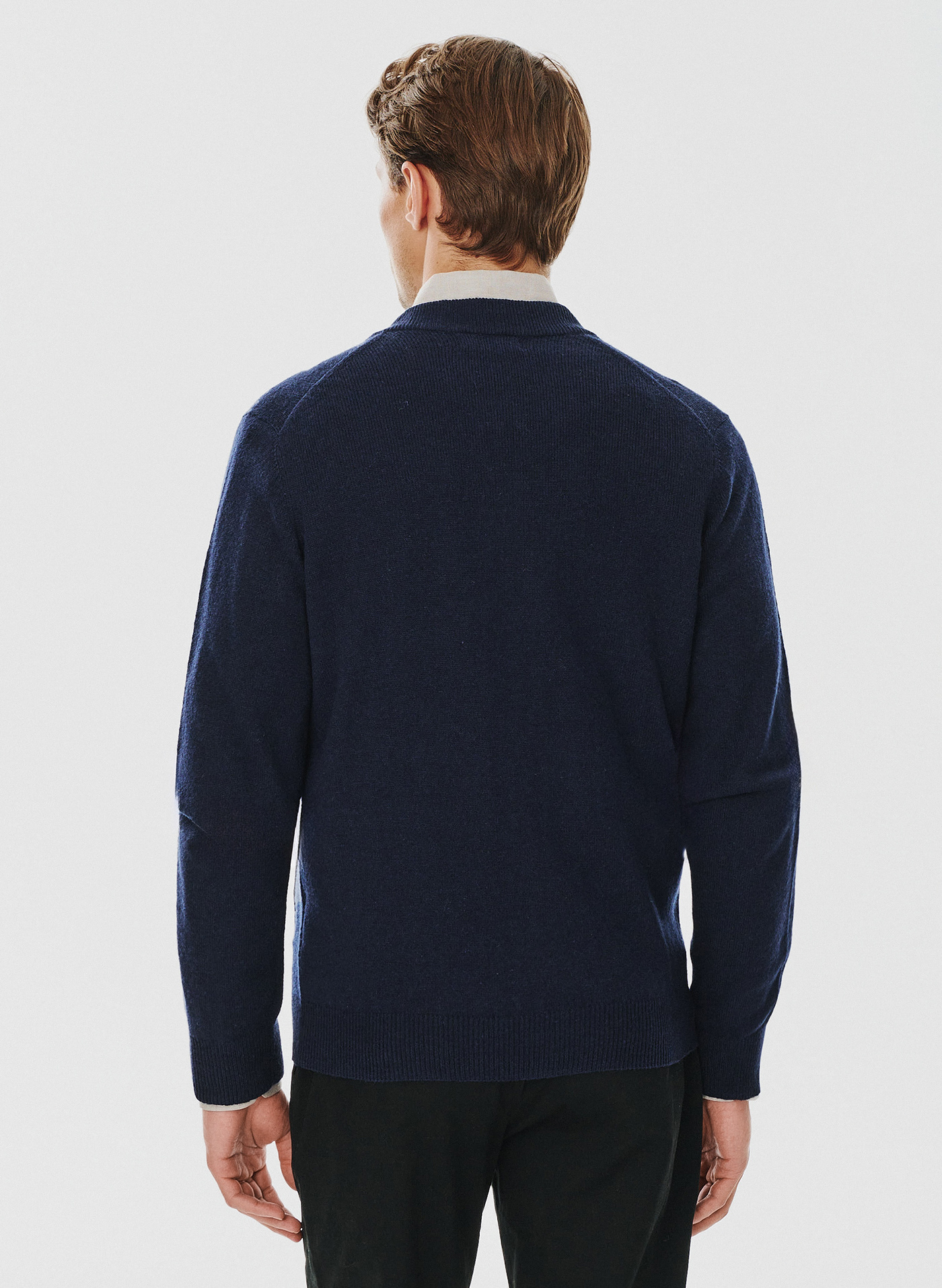 Sweter męski rozpinany w granatowym kolorze - Pako Lorente