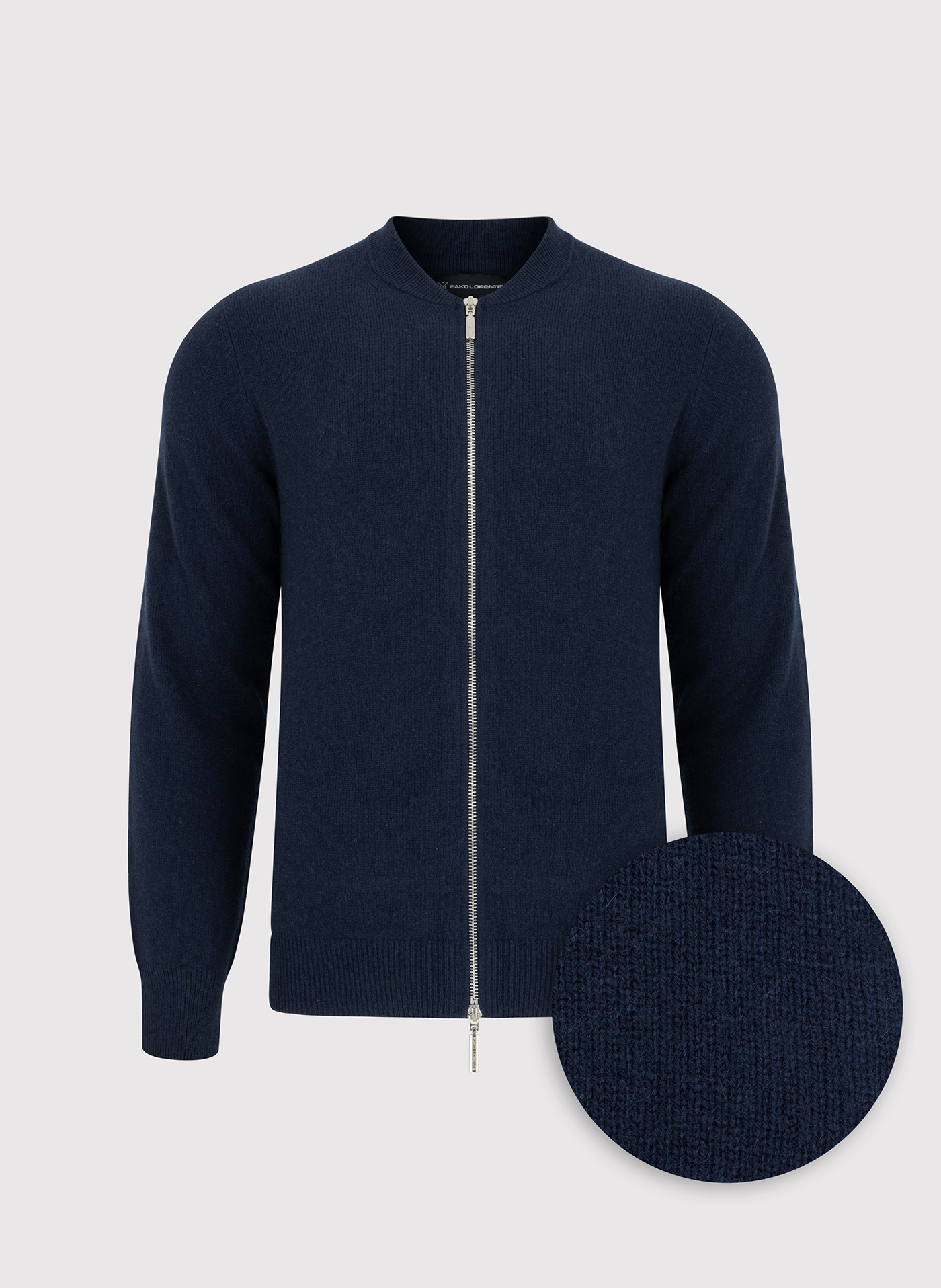 Sweter męski rozpinany w granatowym kolorze - Pako Lorente