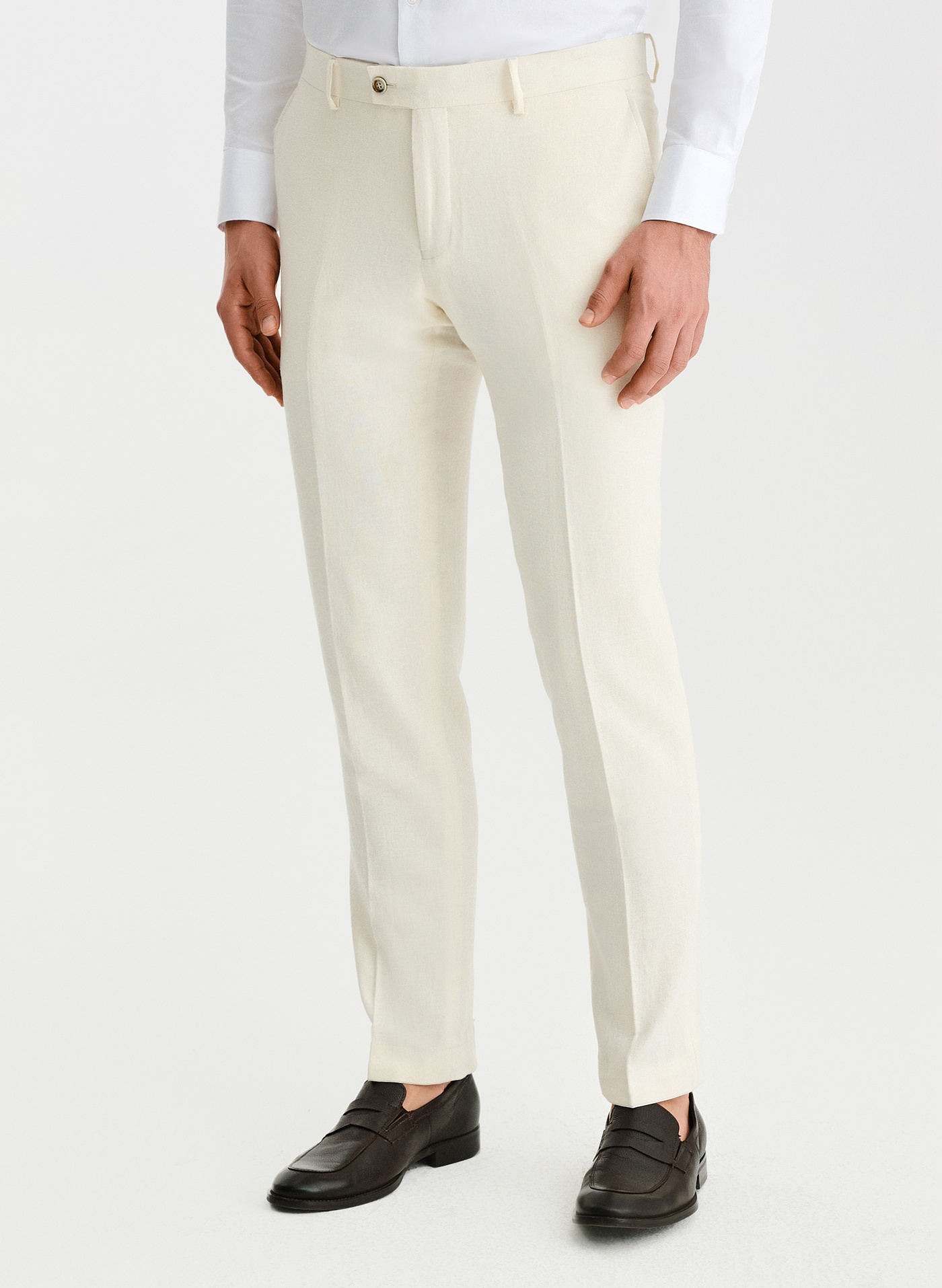 PAKO LORENTE - Beżowe spodnie ganiturowe z lnem - Pako Lorente