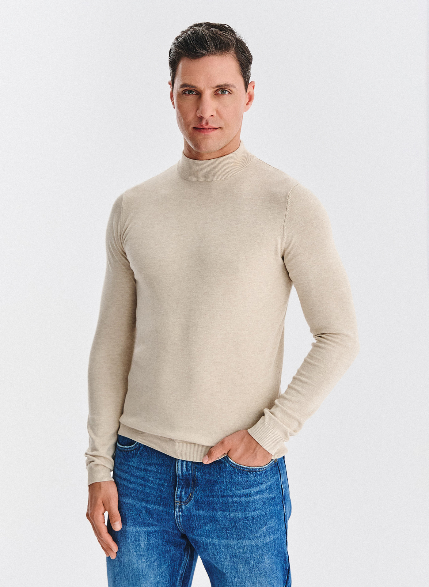 Beżowy półgolf męski - Pako Lorente