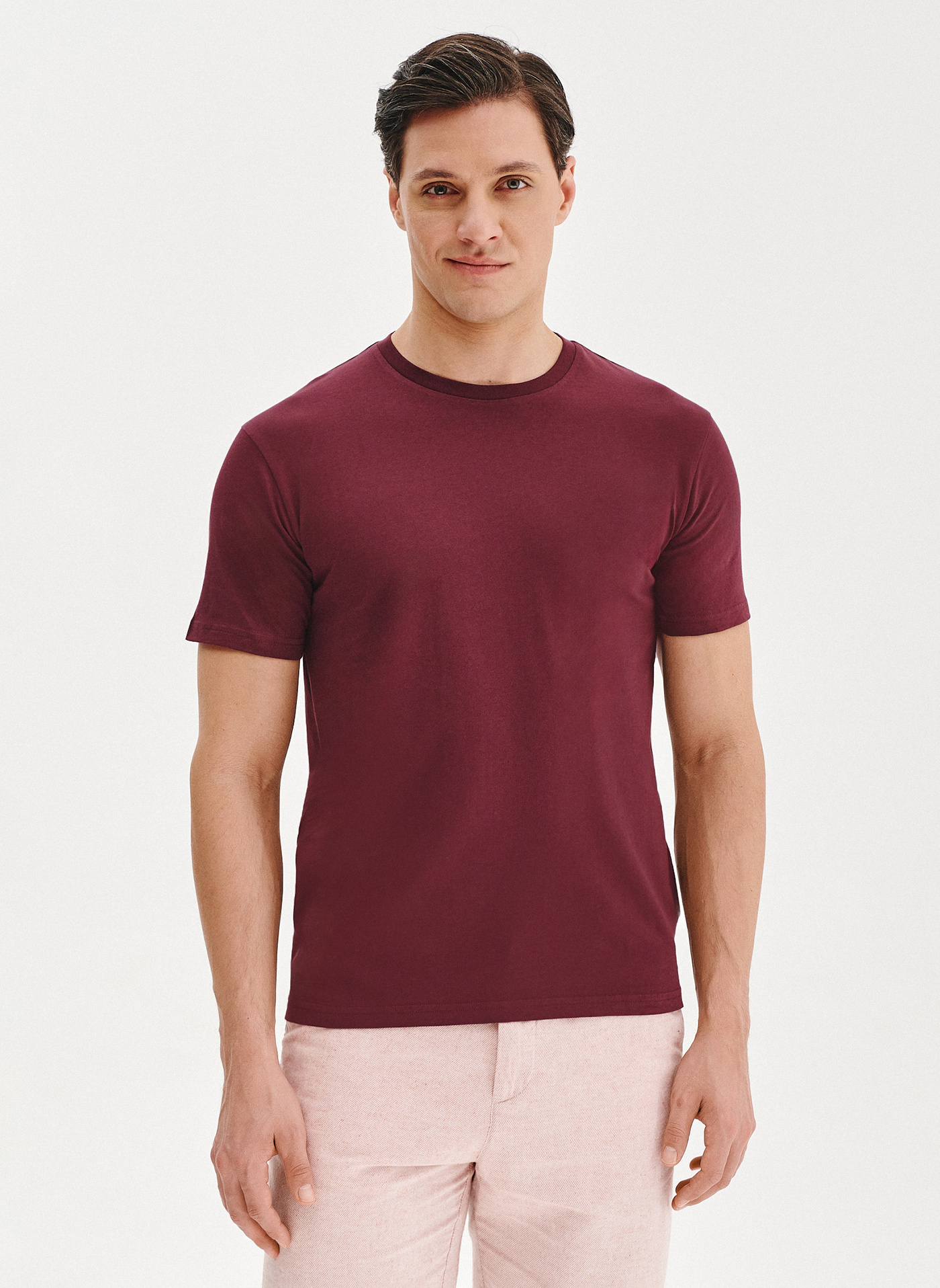 Bawełniany bordowy t-shirt - Pako Lorente