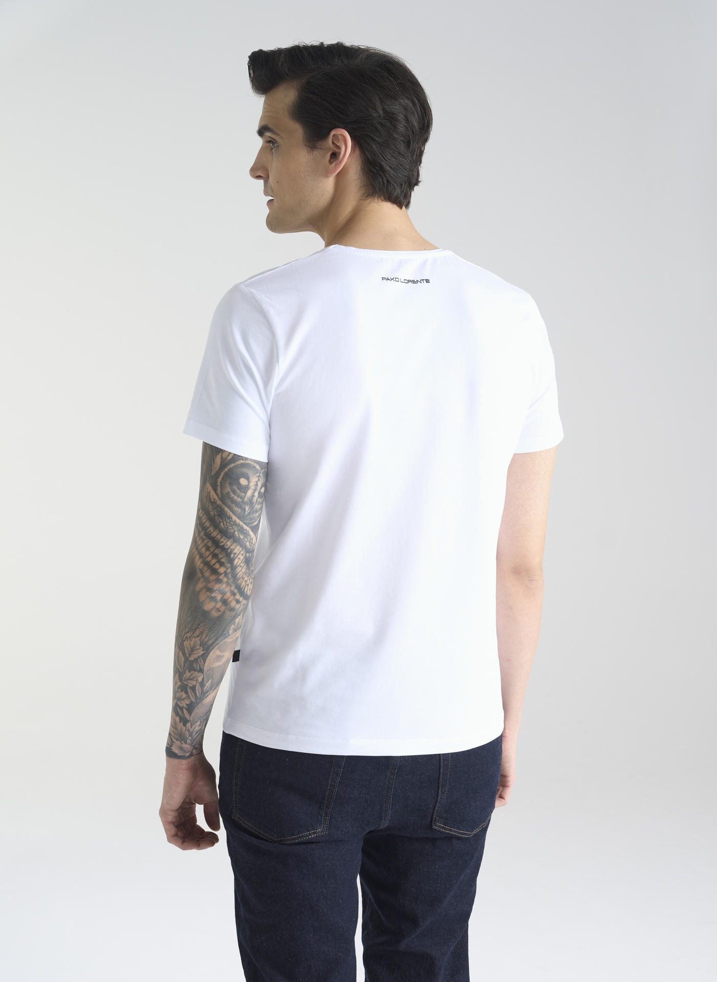 Biały gładki T-shirt Basic - Pako Lorente