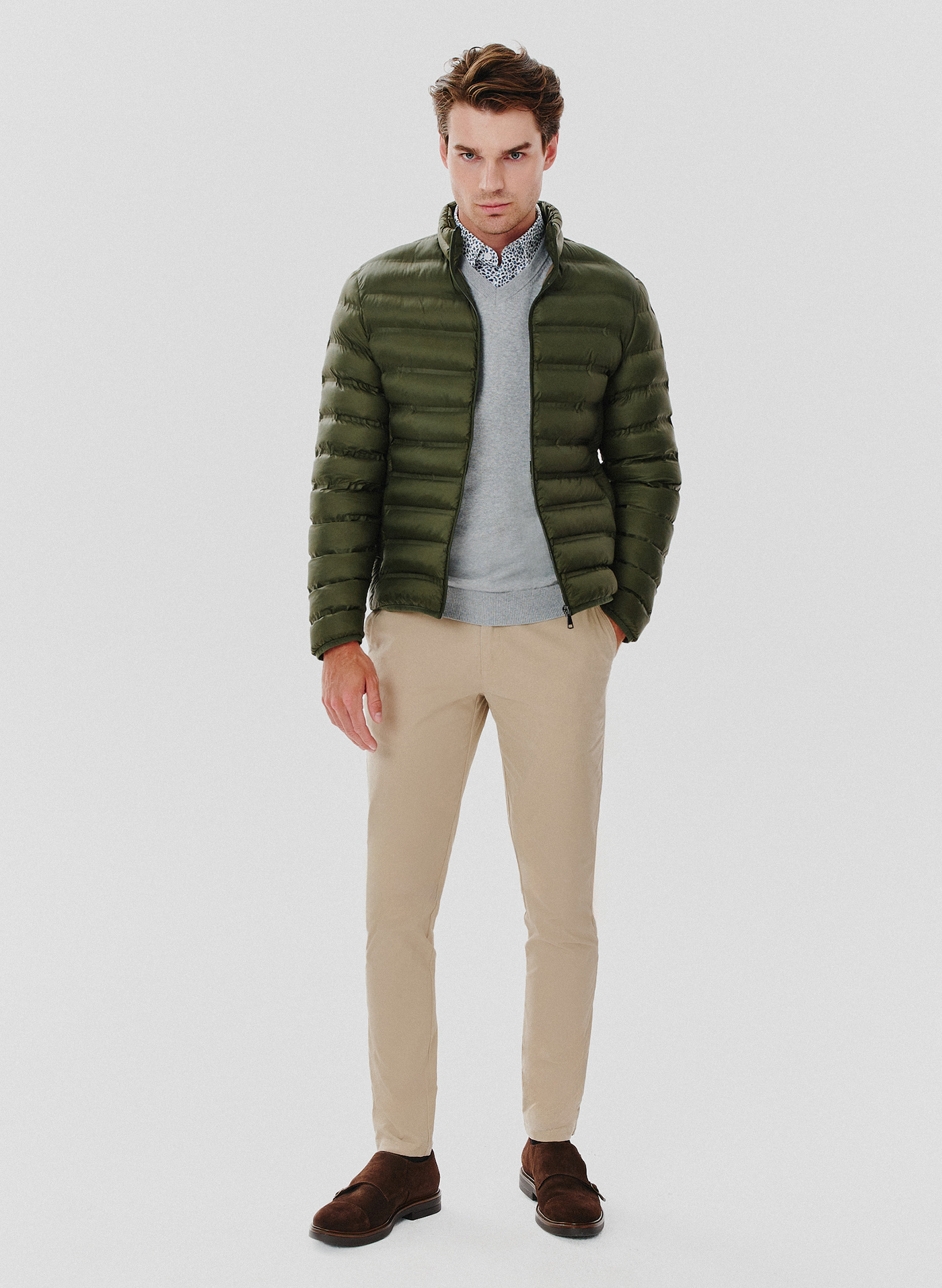 Krótka pikowana kurtka w kolorze zielonym - Pako Lorente