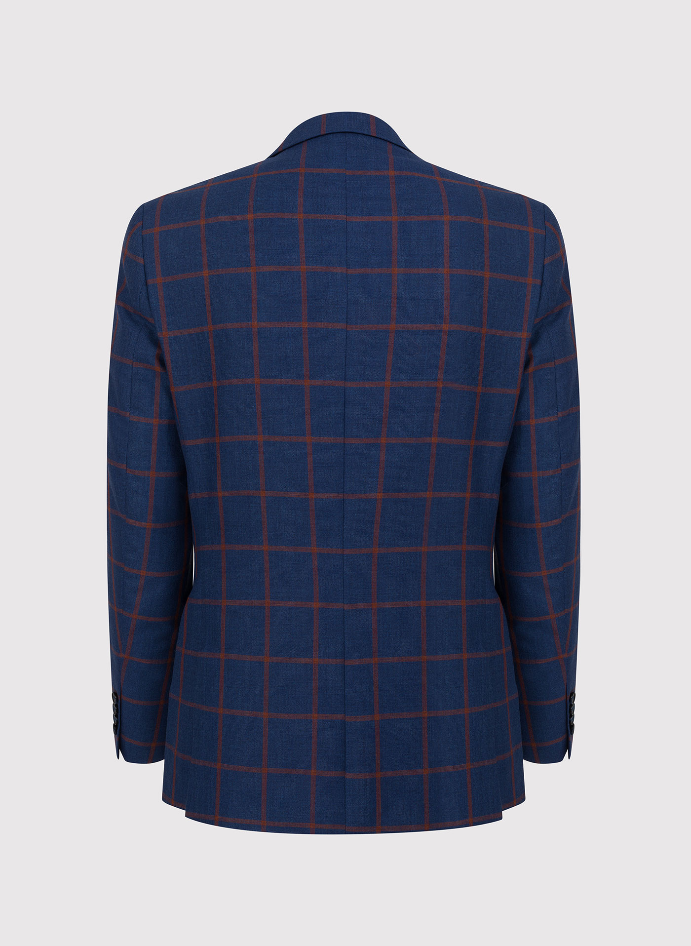 Granatowa casualowa marynarka męska w rudą kratę - Pako Lorente