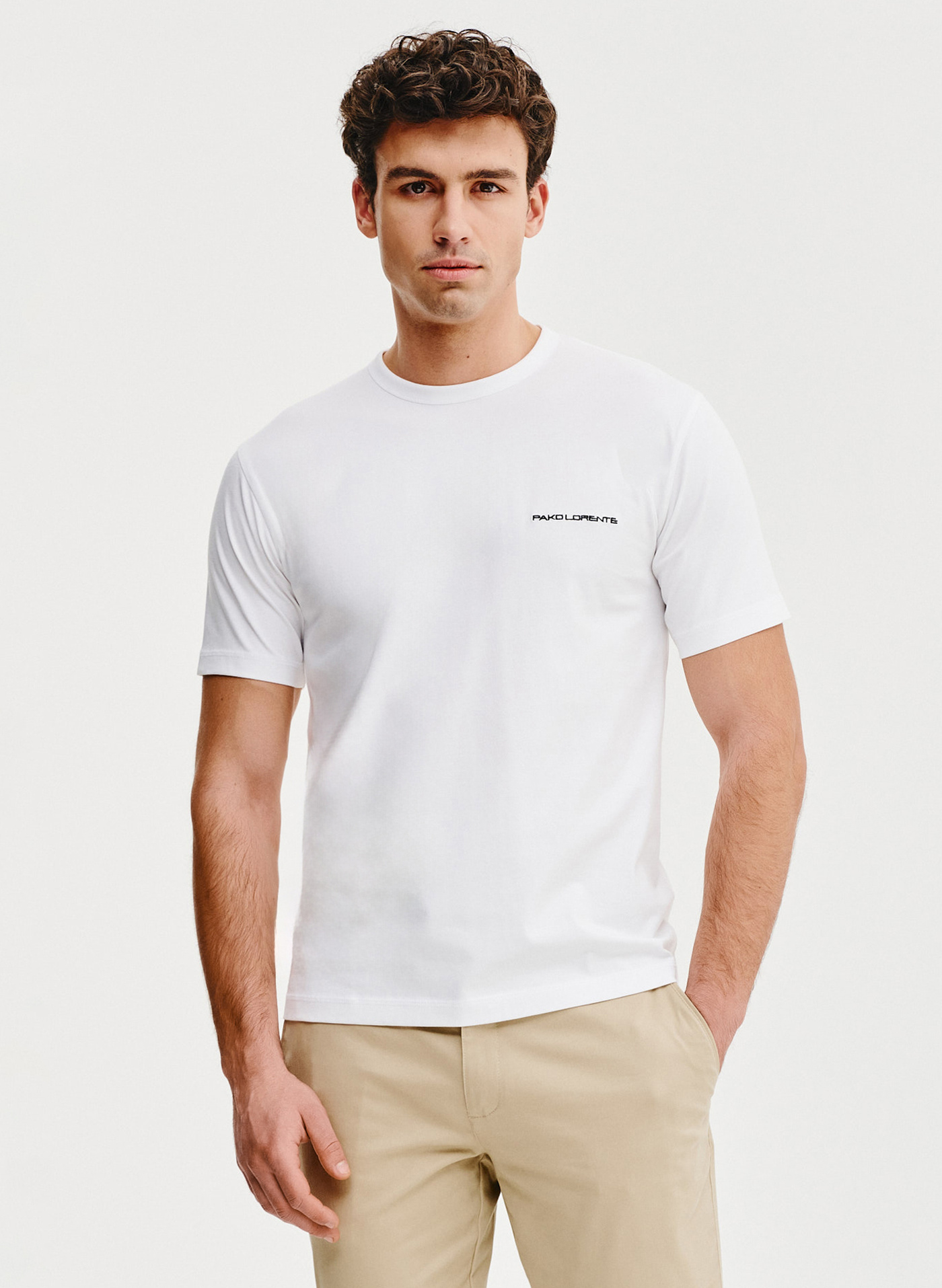 Biały t-shirt męski - Pako Lorente
