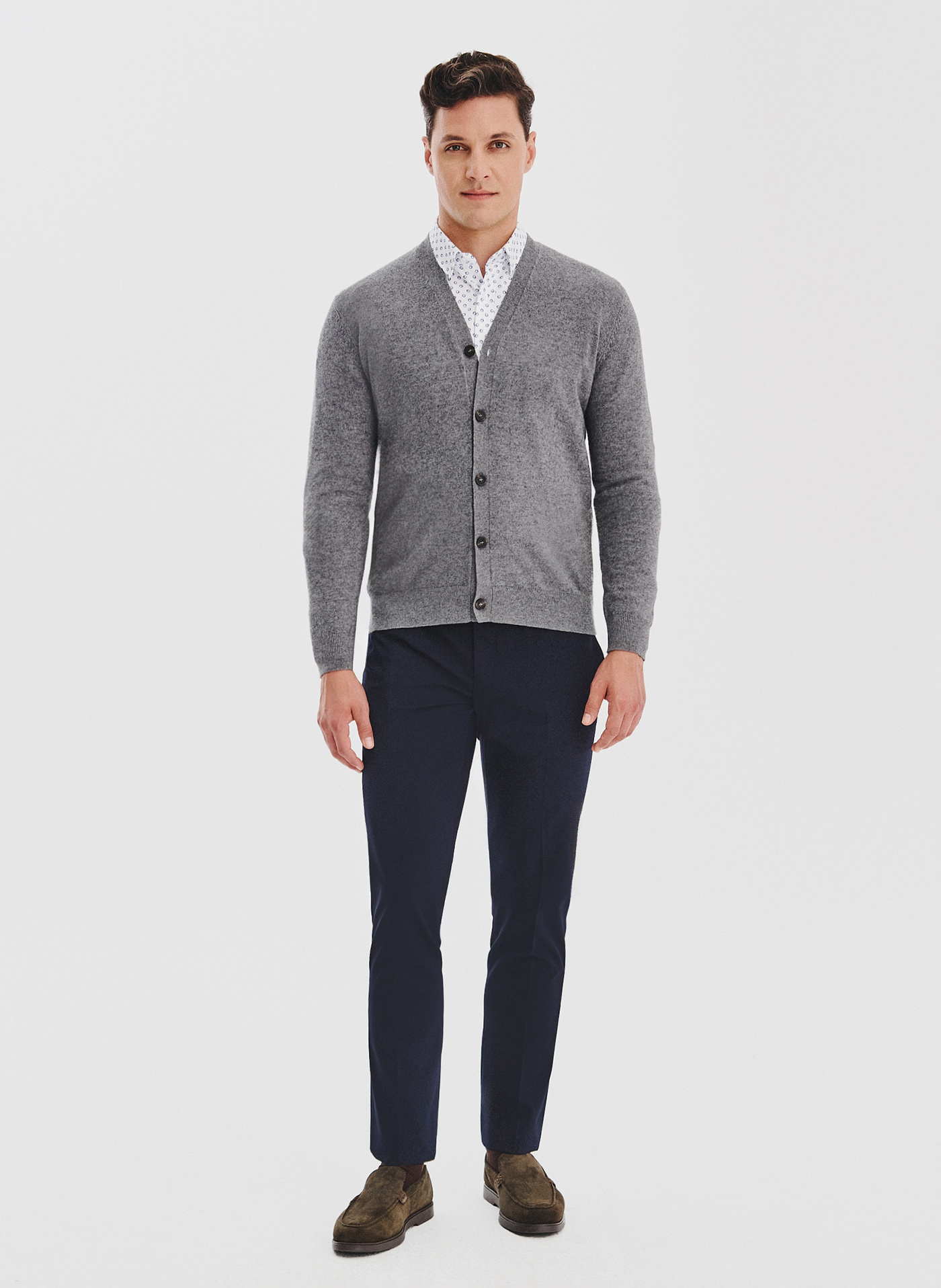 PAKO LORENTE - Męski kardigan w szarym kolorze - Pako Lorente