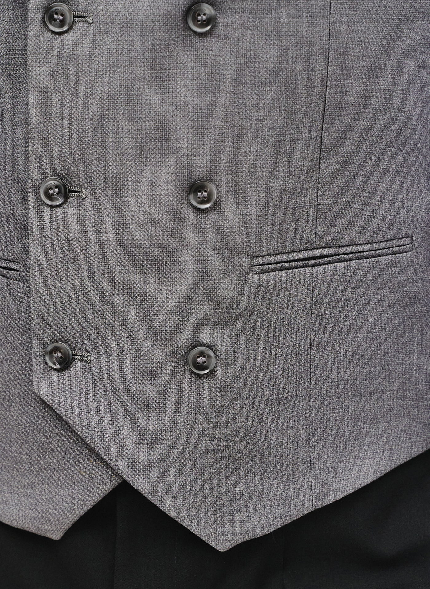 Szara dwurzędowa kamizelka męska - Pako Lorente