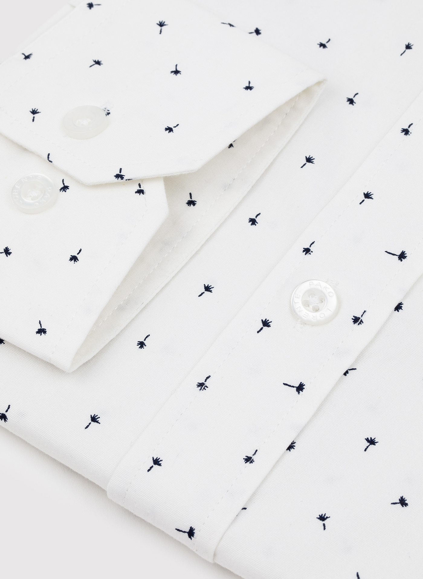 Biała koszula męska w mikrowzór - Pako Lorente