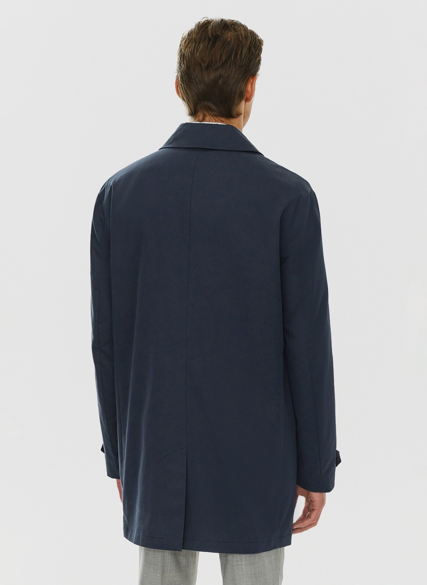 Granatowy wiosenny płaszcz męski P24SF-7X-001-G-0 - Pako Lorente - Pako Lorente