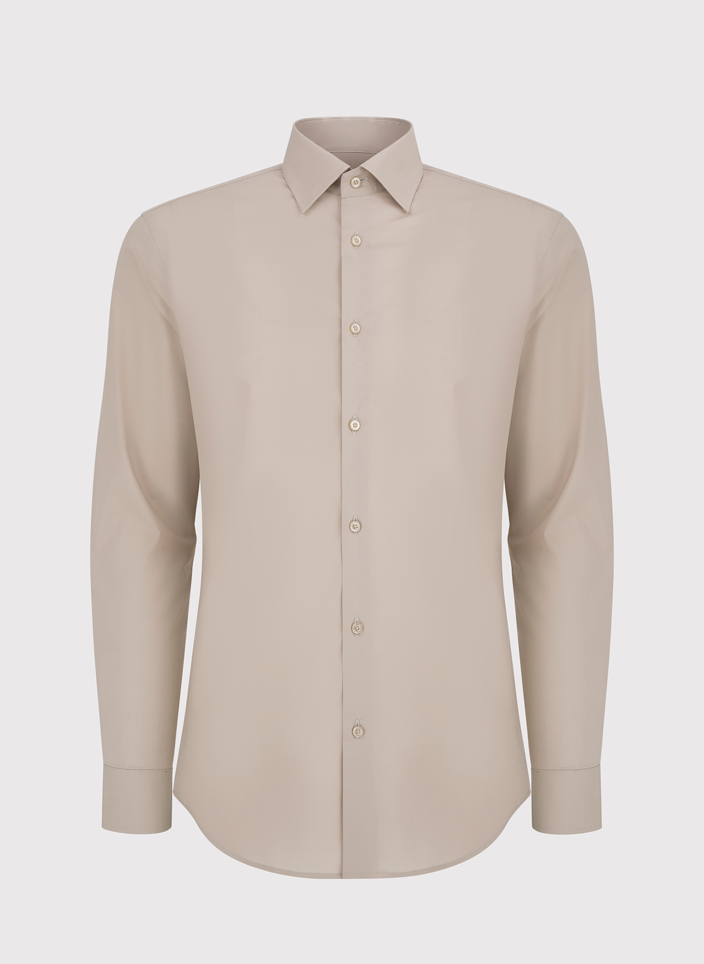Beżowa koszula męska długi rękaw - Pako Lorente