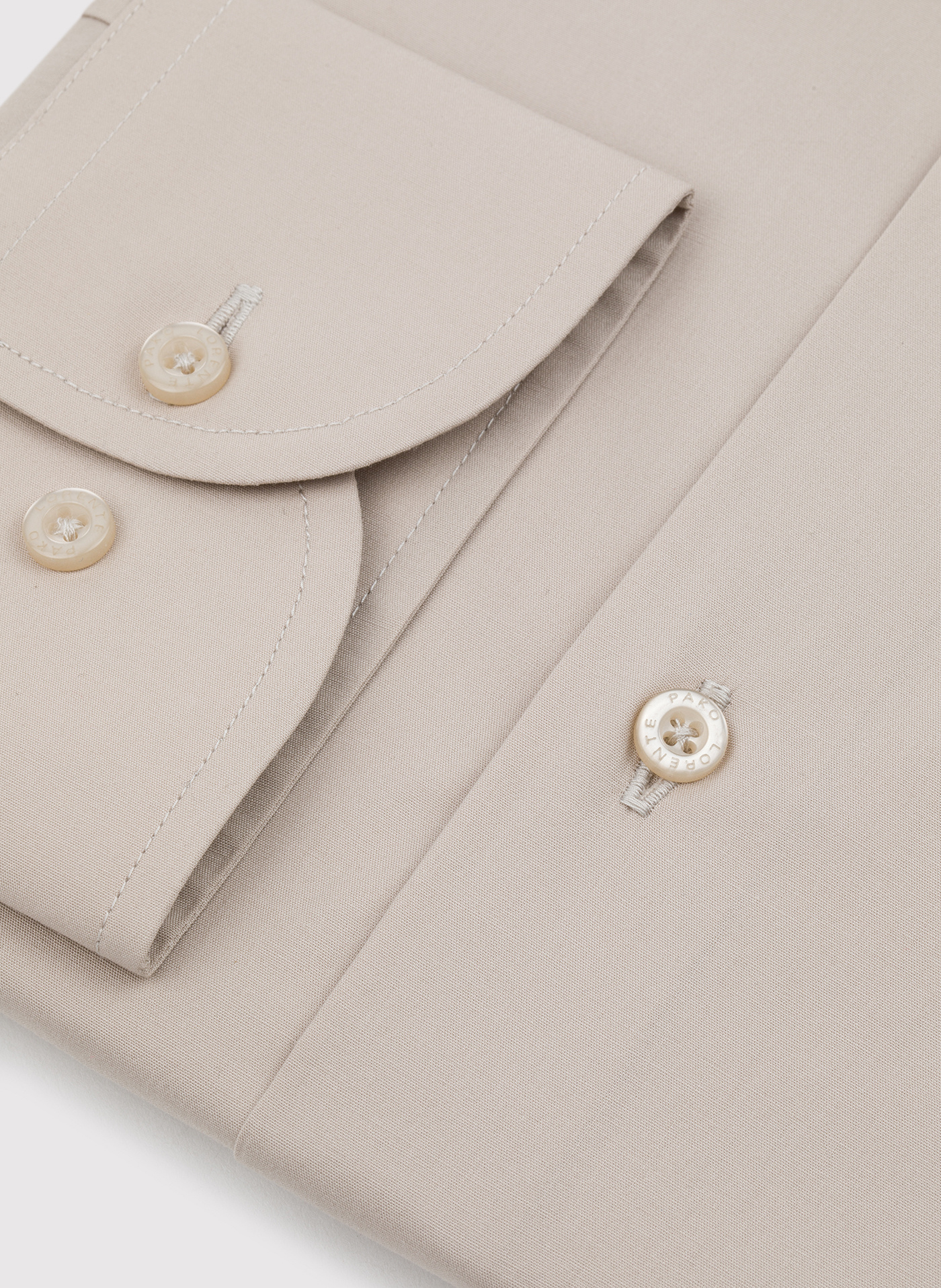 Beżowa koszula męska długi rękaw - Pako Lorente