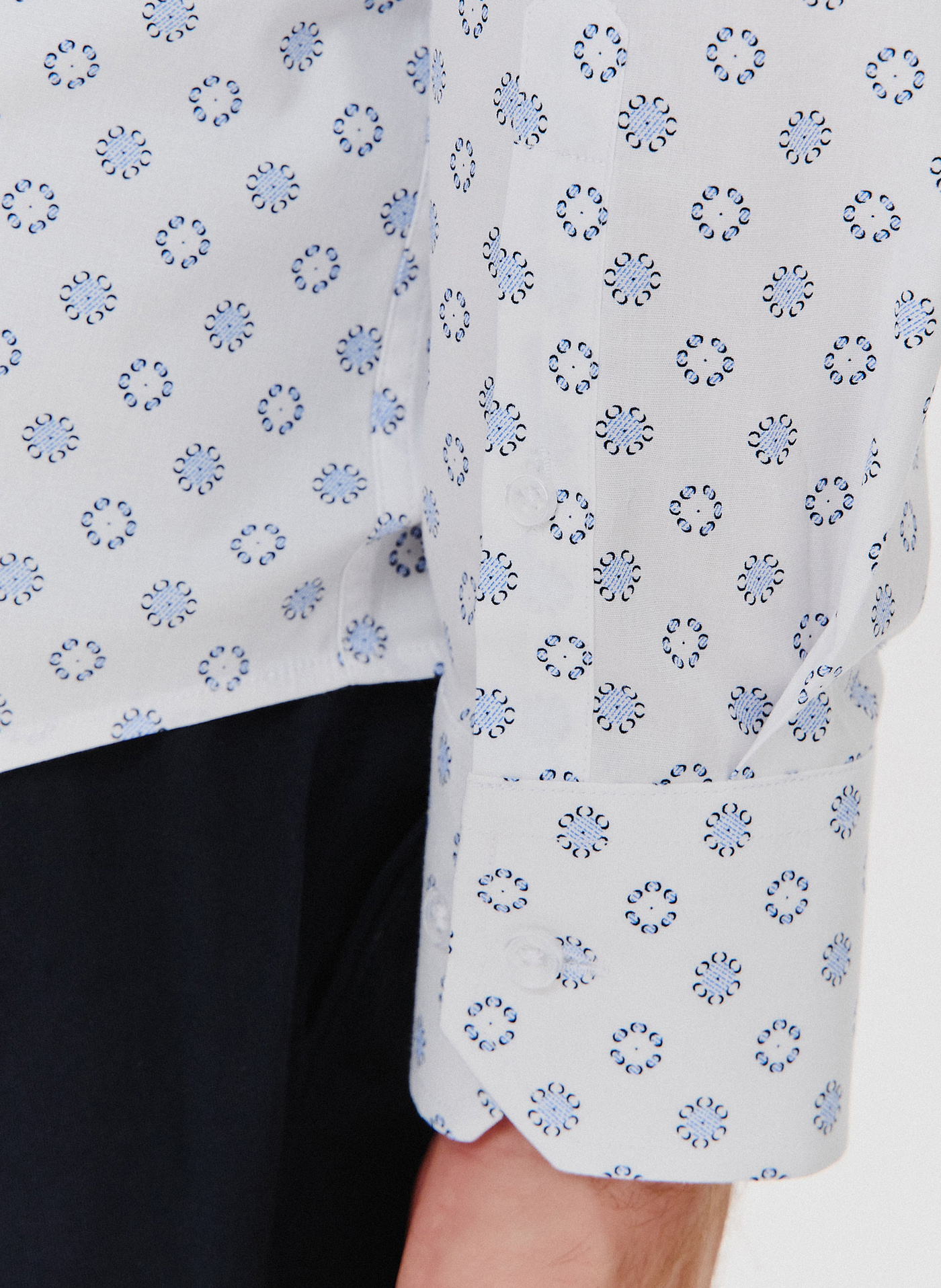 Biała koszula męska mikrowzór - Pako Lorente