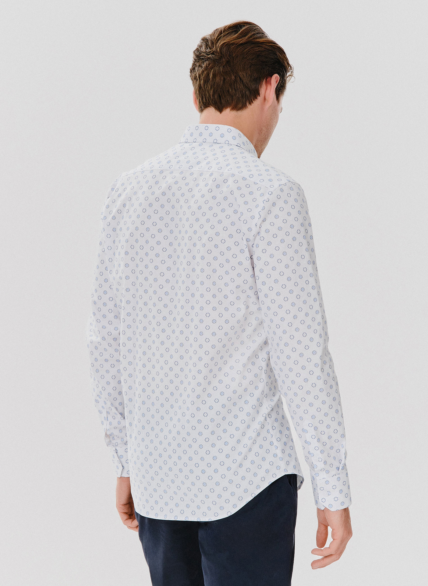 Biała koszula męska mikrowzór - Pako Lorente