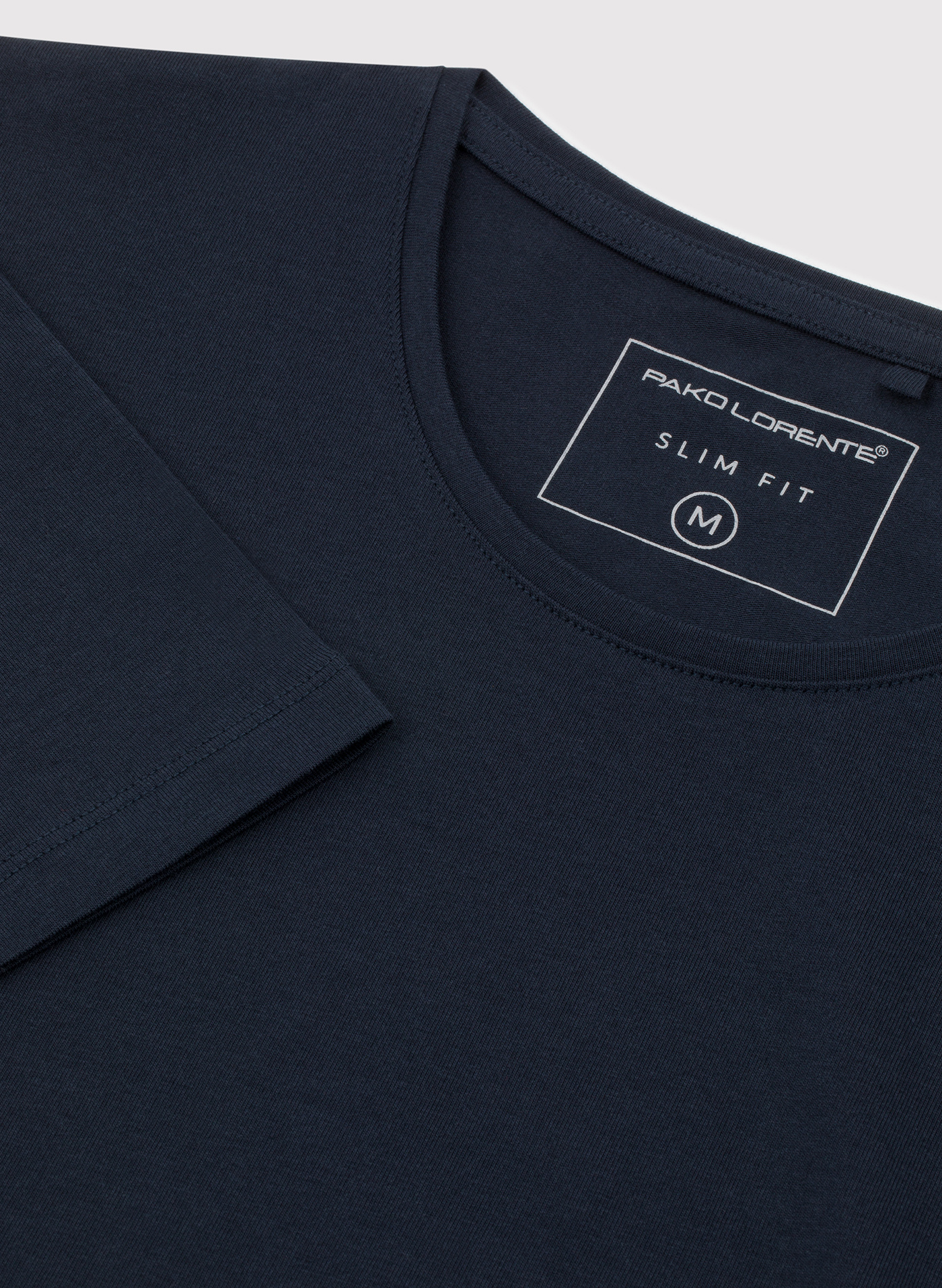 Granatowy gładki t-shirt męski - Pako Lorente