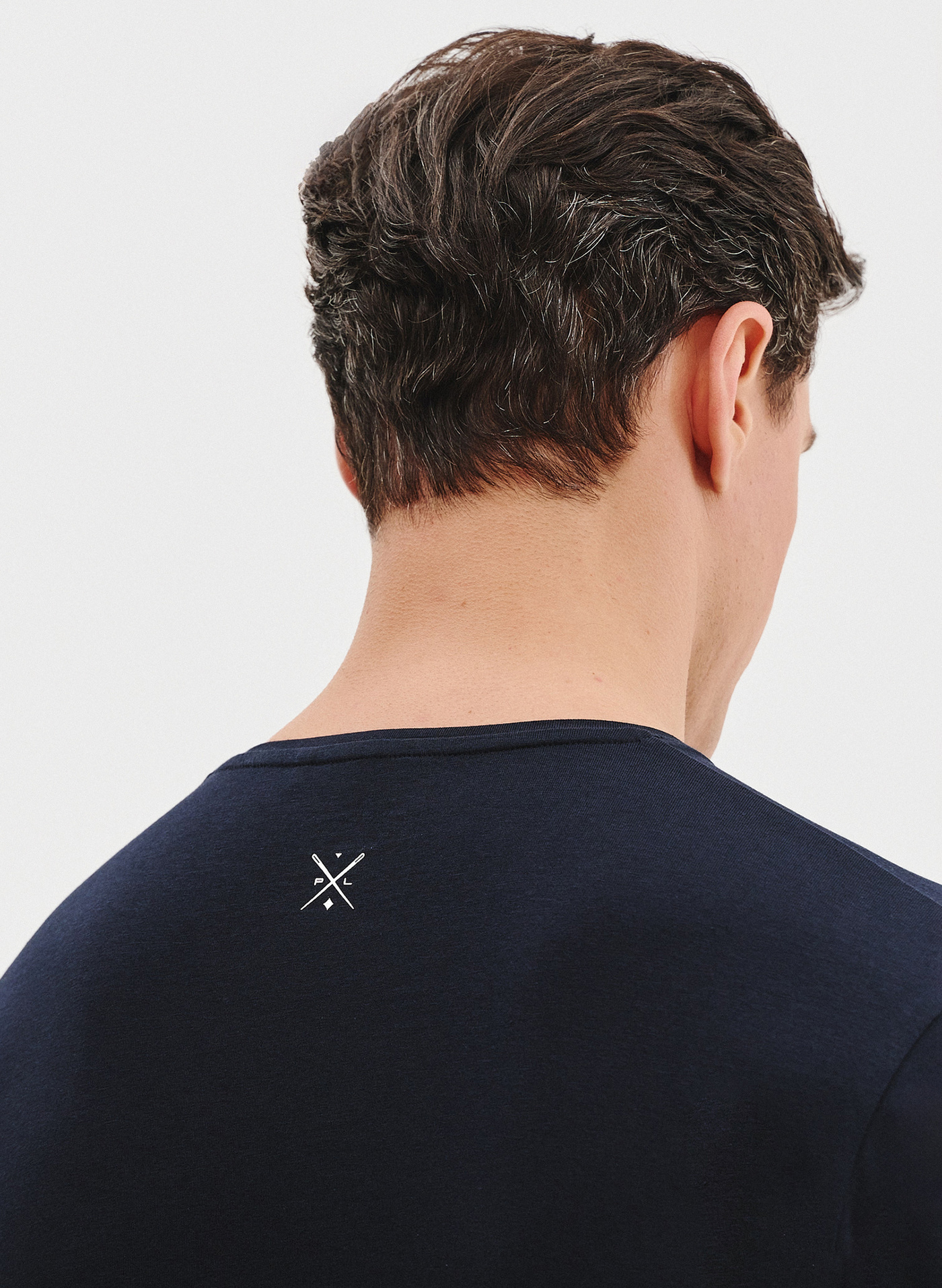 Granatowy gładki t-shirt męski - Pako Lorente