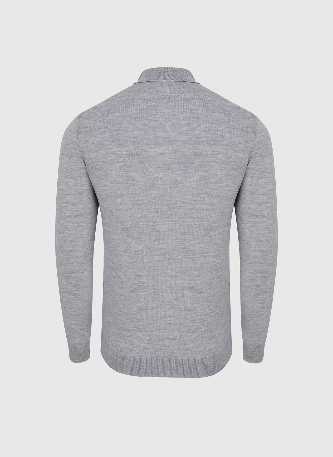 Męski szary sweter z kołnierzykiem polo - Pako Lorente