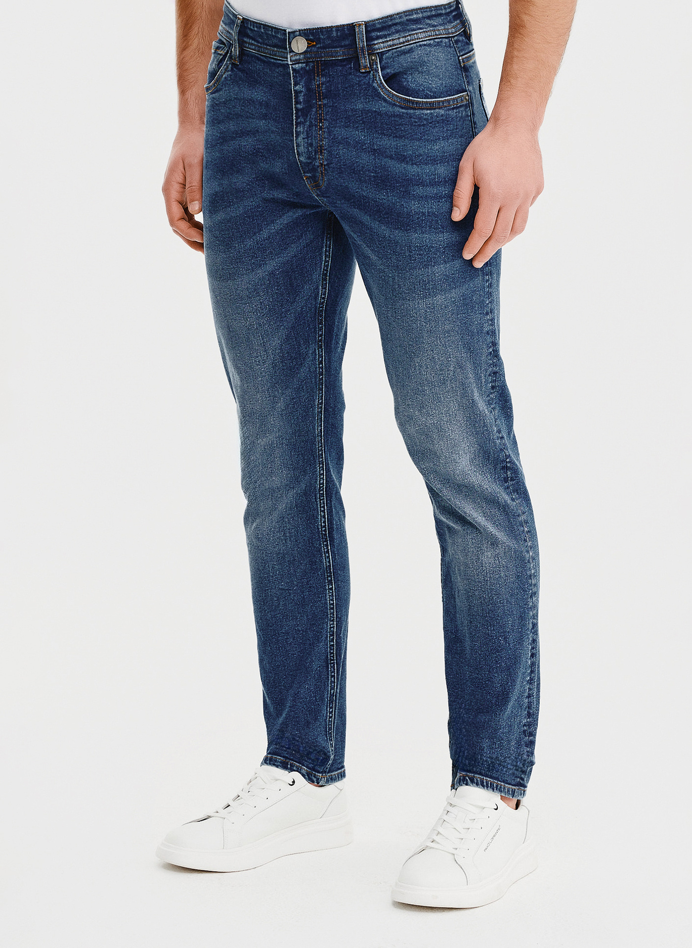 PAKO LORENTE - Granatowe jeansowe spodnie męskie - Pako Lorente