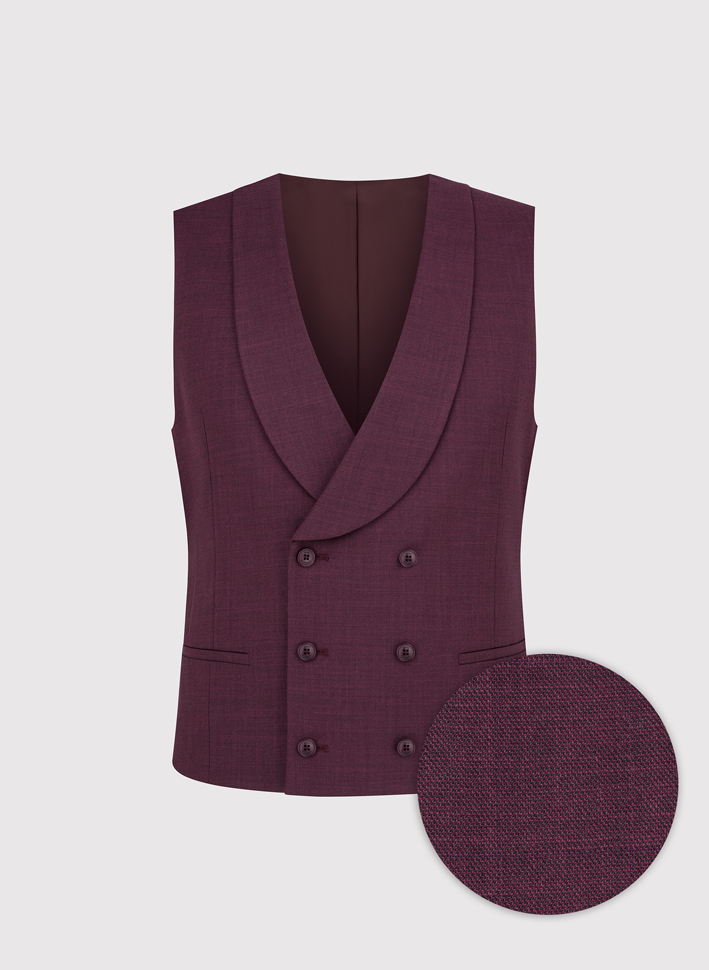 Bordowa dwurzędowa kamizelka męska - Pako Lorente