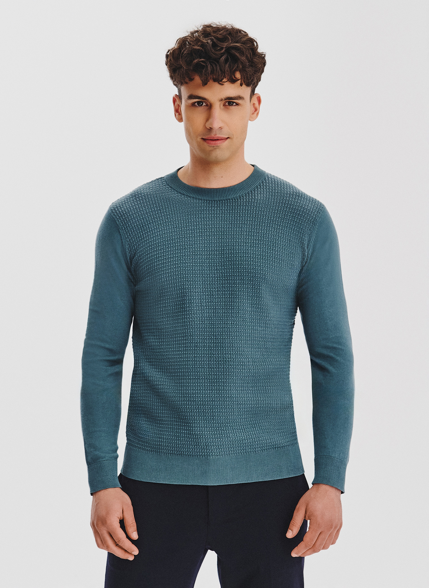 PAKO LORENTE - Turkusowy sweter męski - Pako Lorente