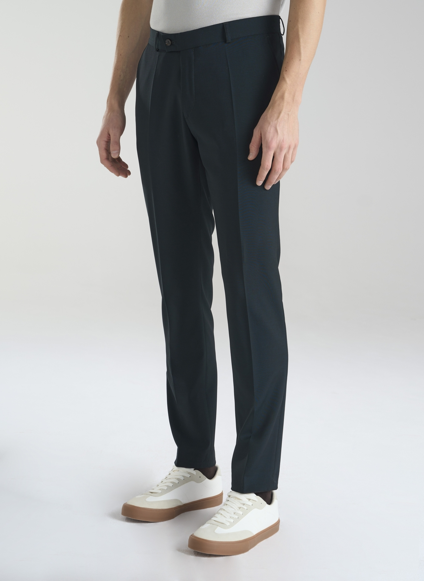 Wełniane zielone spodnie garniturowe - Pako Lorente