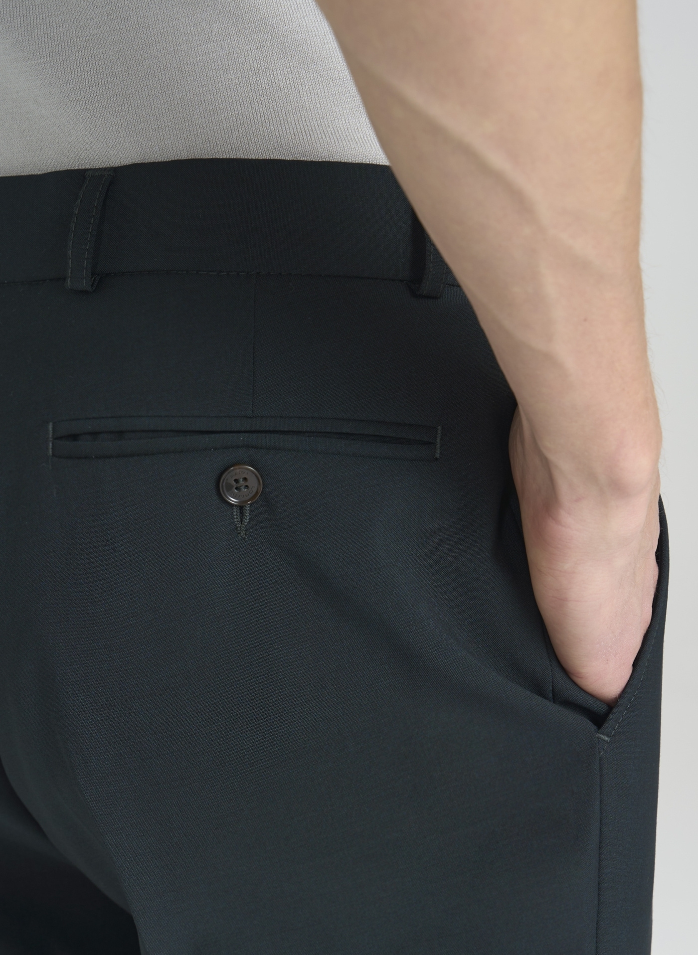 Wełniane zielone spodnie garniturowe - Pako Lorente